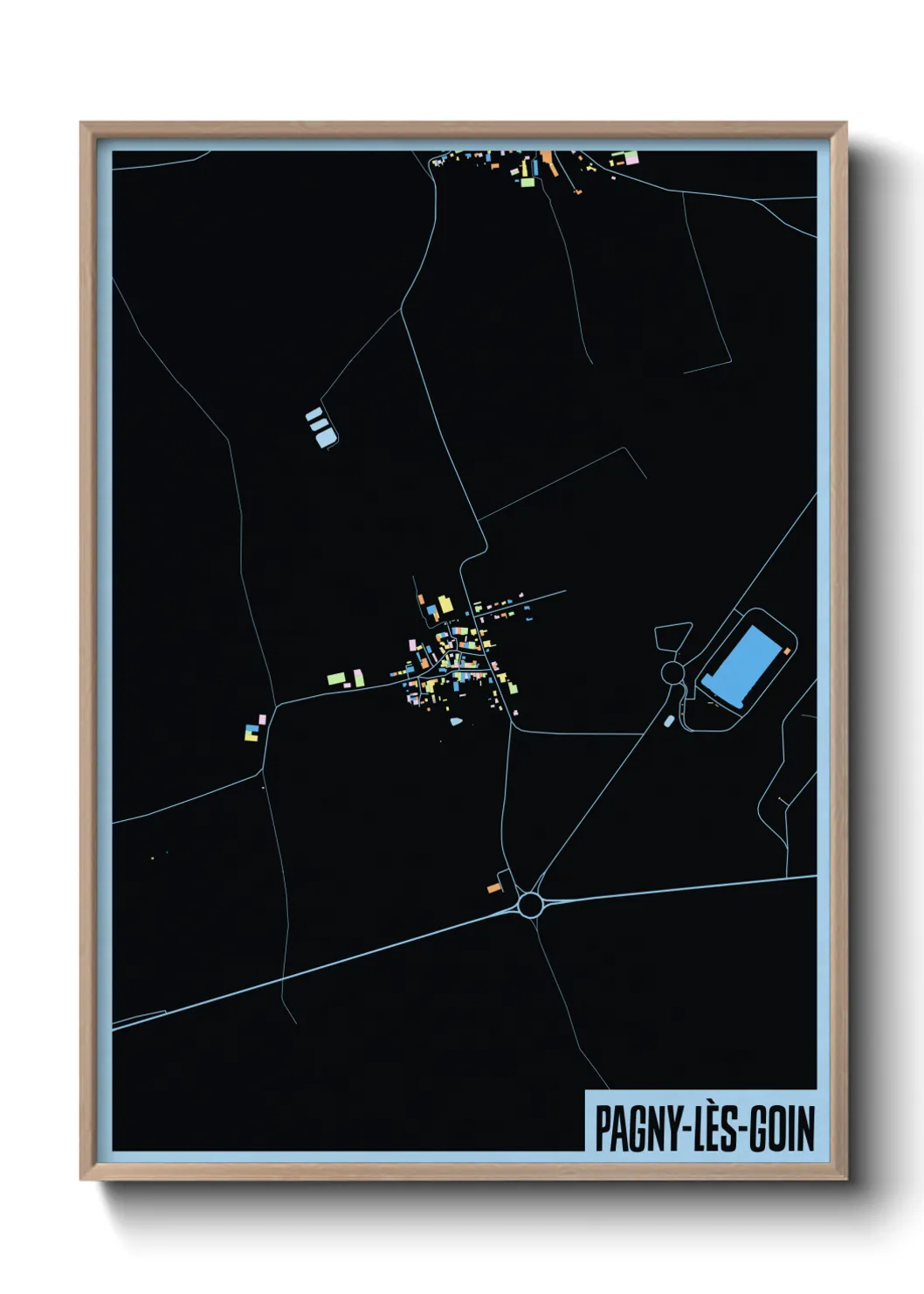 Une affiche de carte sur Pagny-lès-Goin