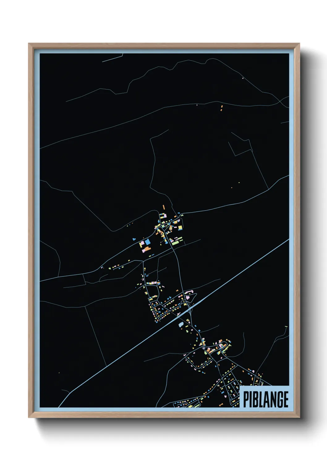 Une affiche de carte sur Piblange