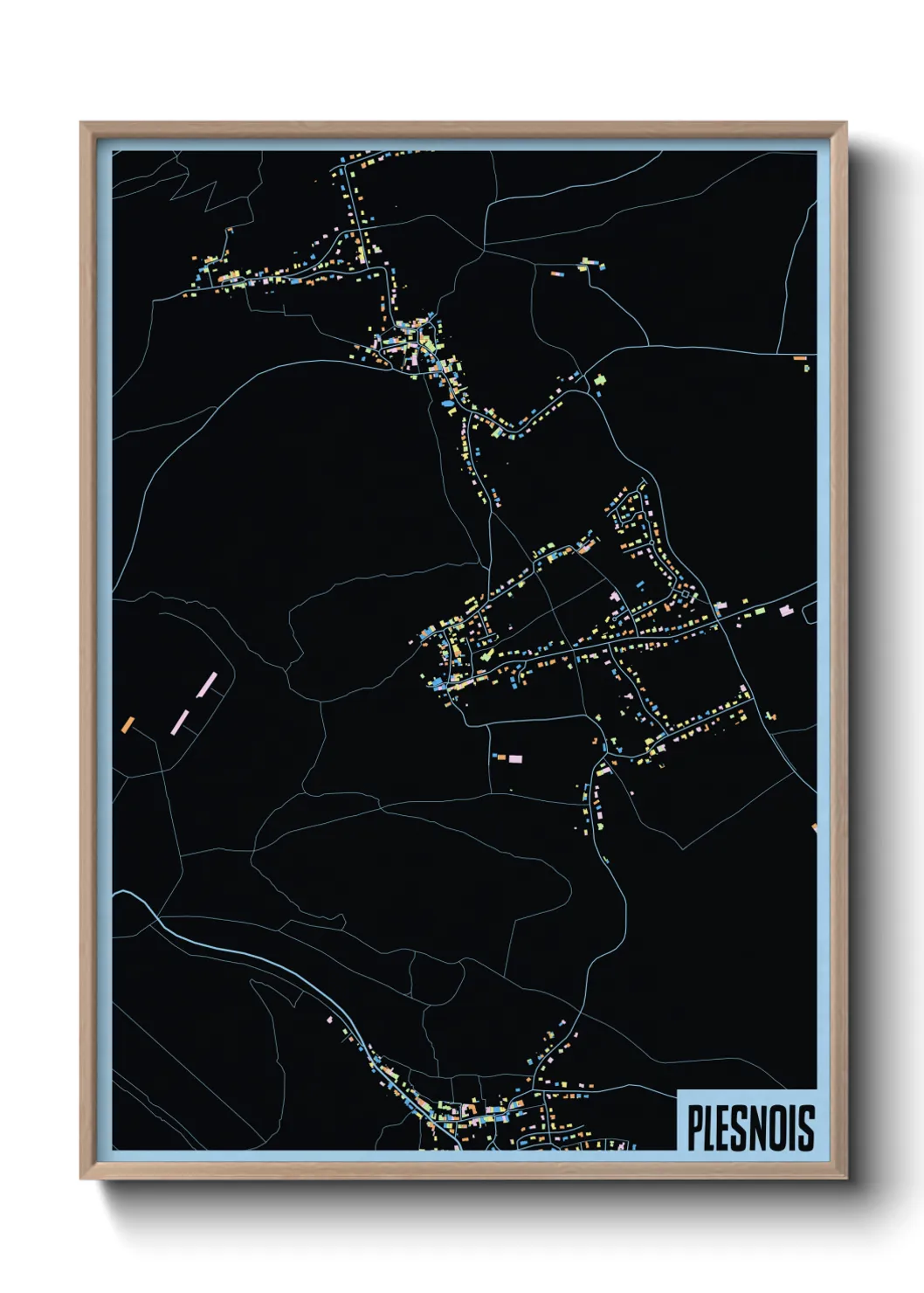 Une affiche de carte sur Plesnois