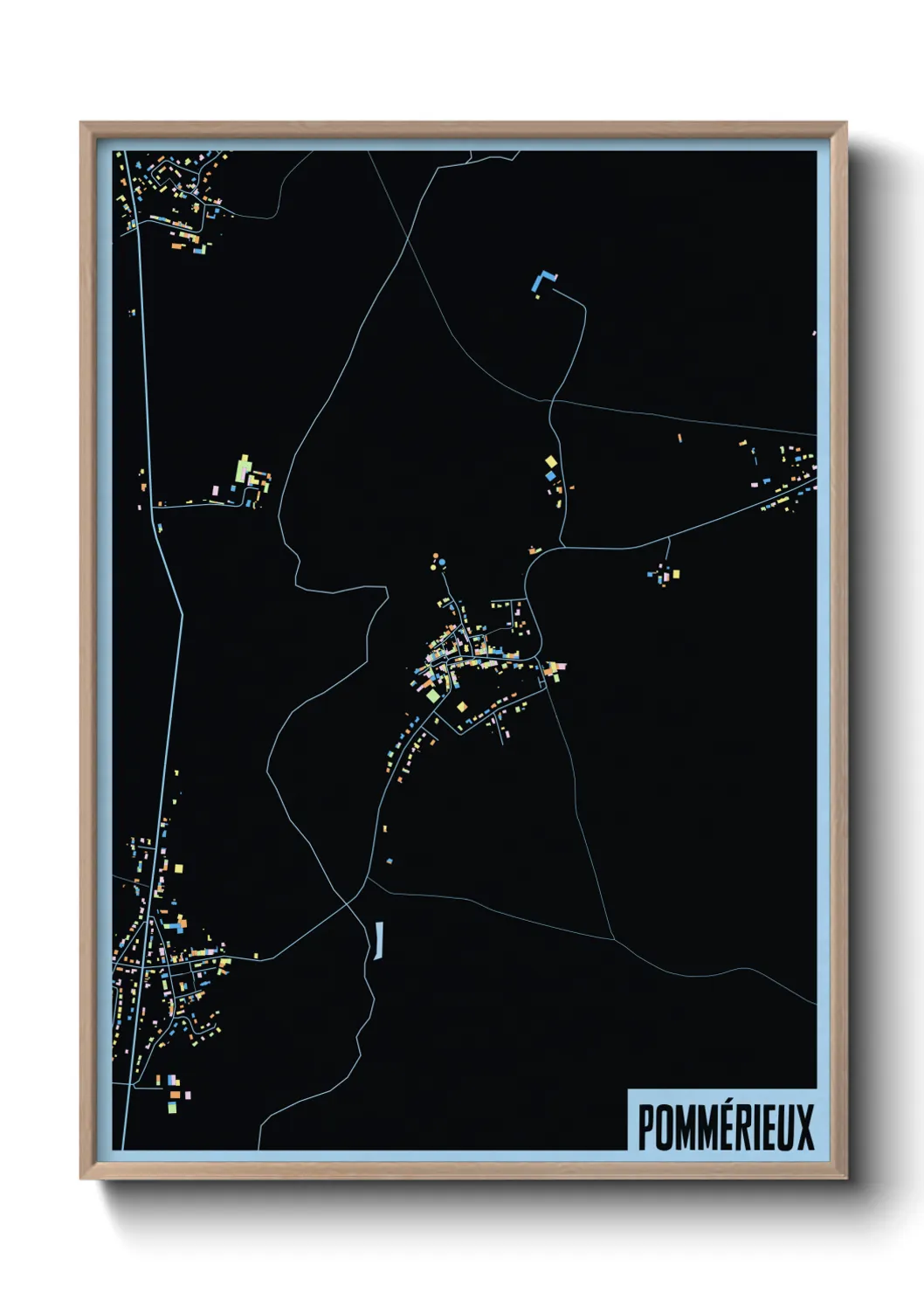 Une affiche de carte sur Pommérieux