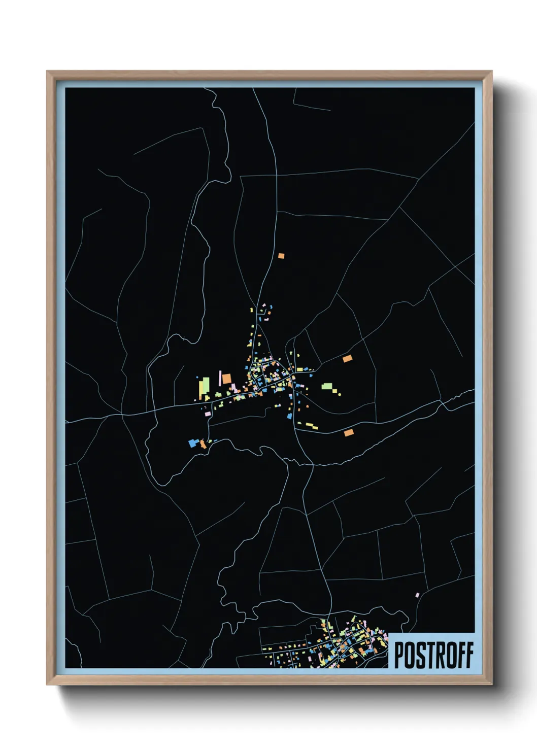 Une affiche de carte sur Postroff