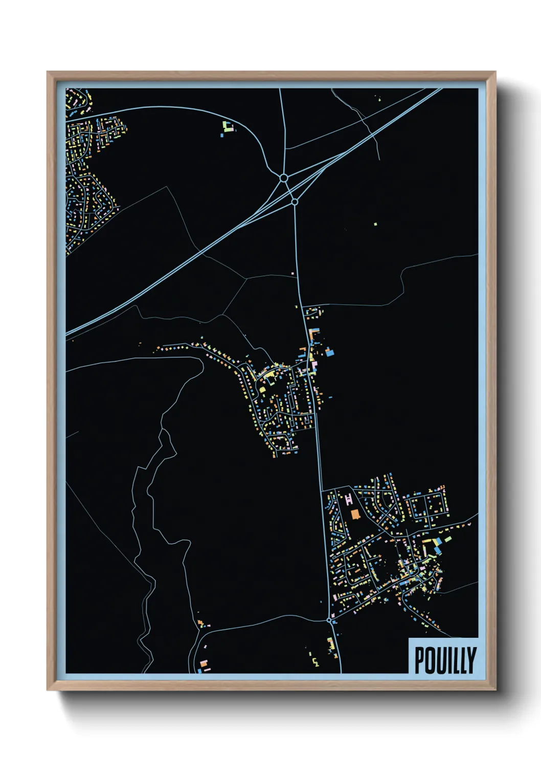 Une affiche de carte sur Pouilly