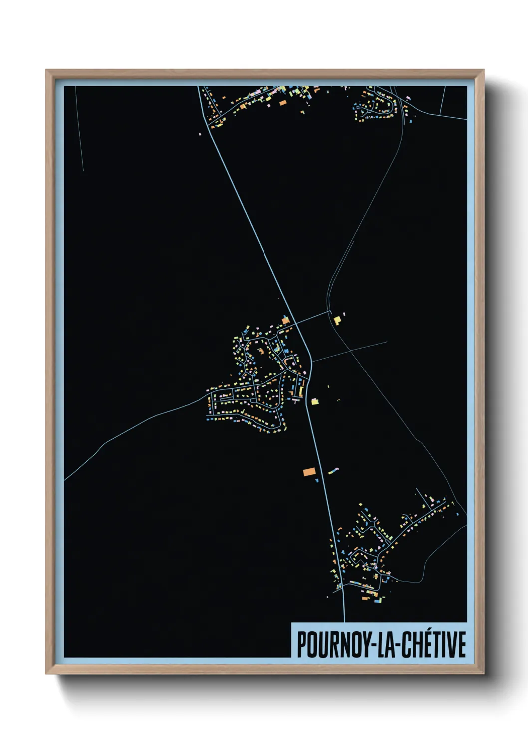 Une affiche de carte sur Pournoy-la-Chétive