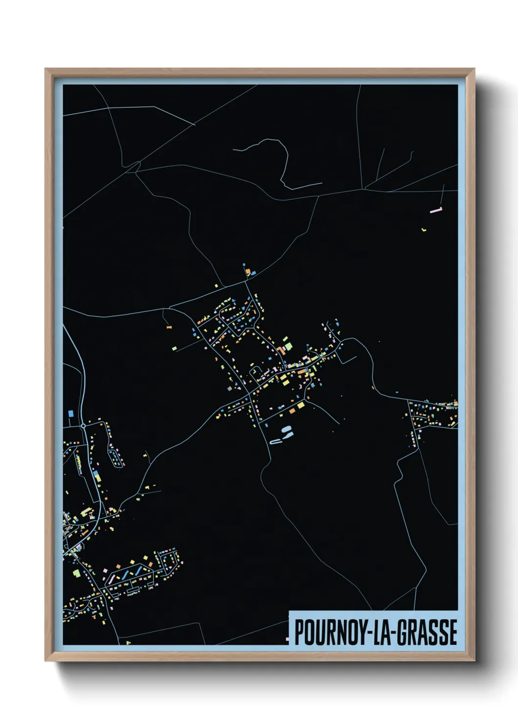 Une affiche de carte sur Pournoy-la-Grasse