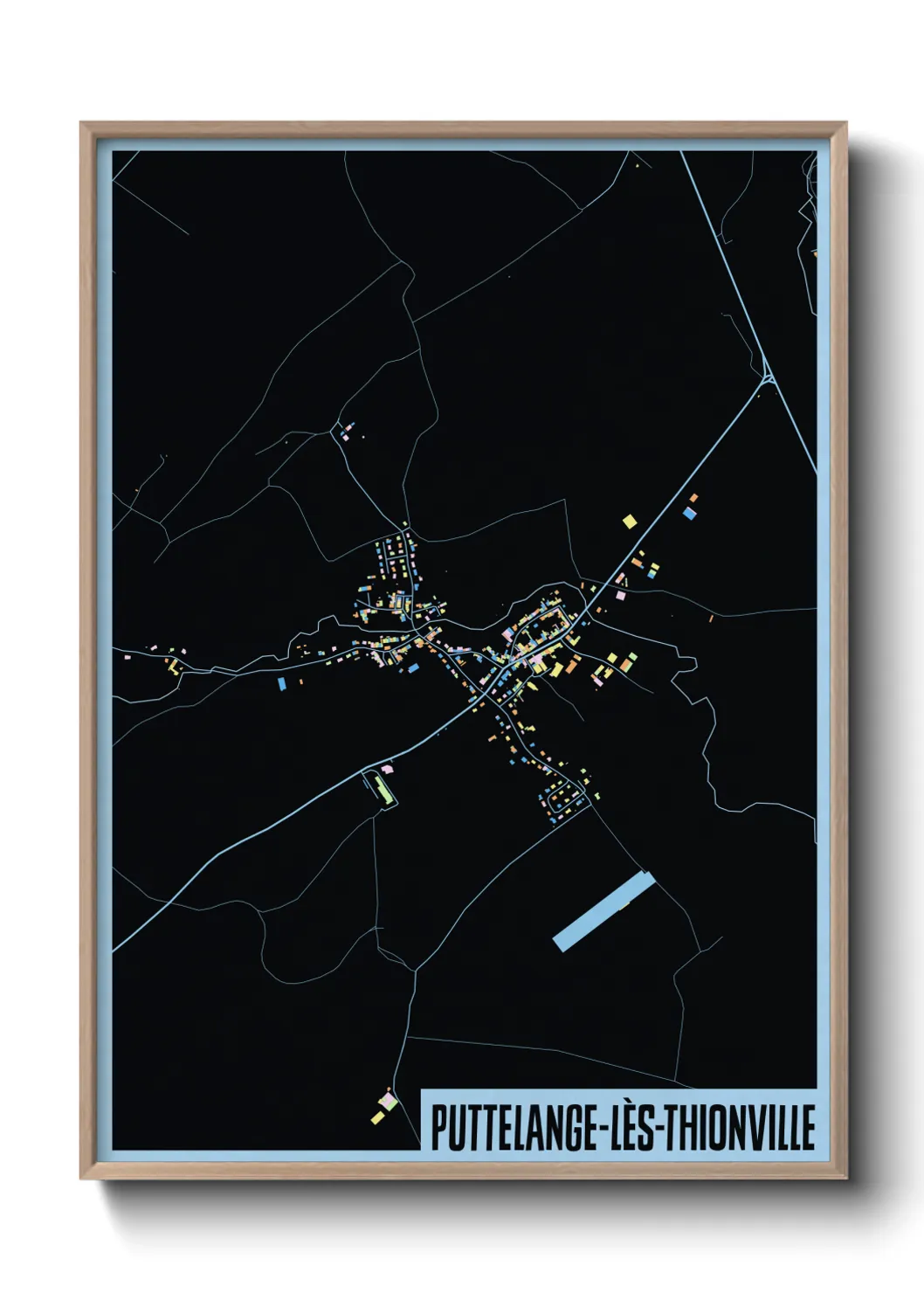 Une affiche de carte sur Puttelange-lès-Thionville
