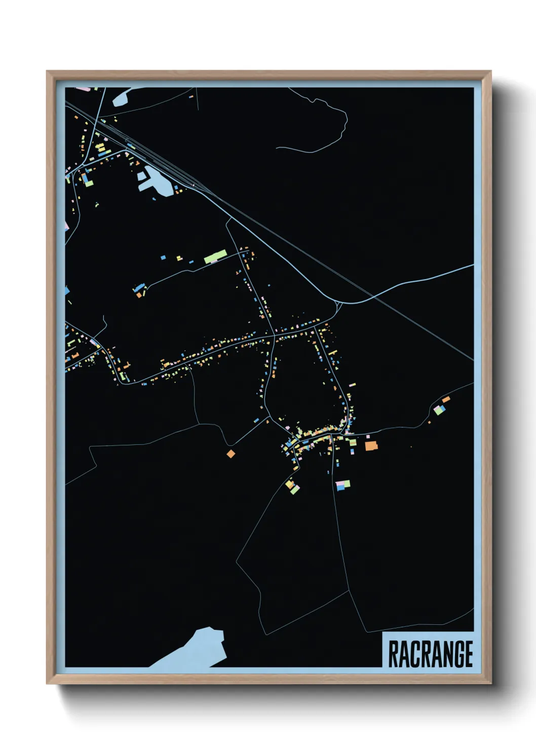 Une affiche de carte sur Racrange