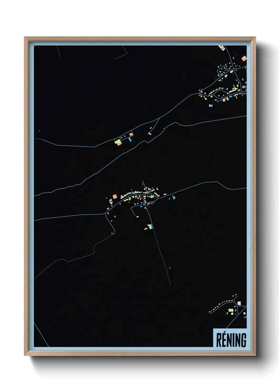 Une affiche de carte sur Réning