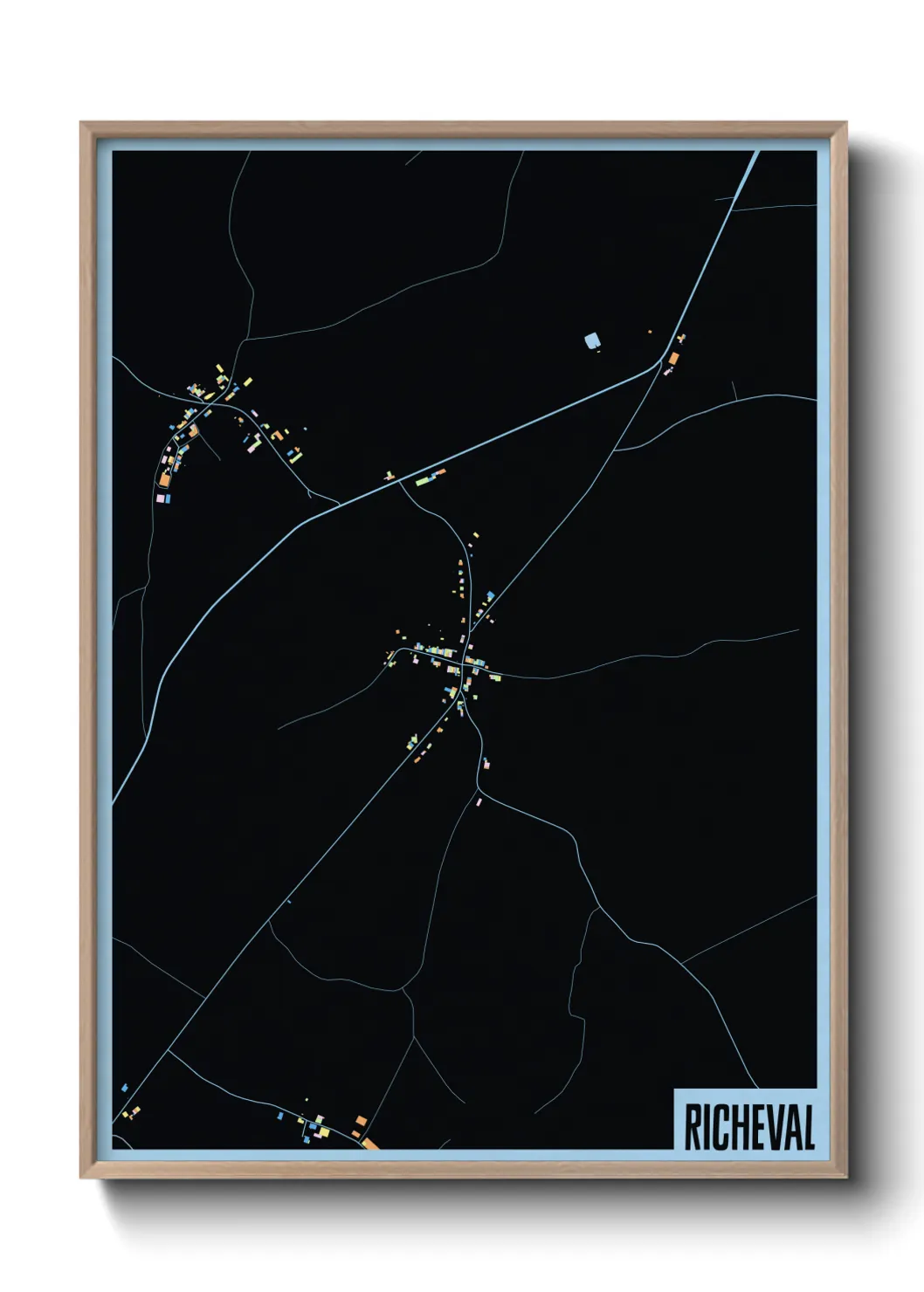 Une affiche de carte sur Richeval