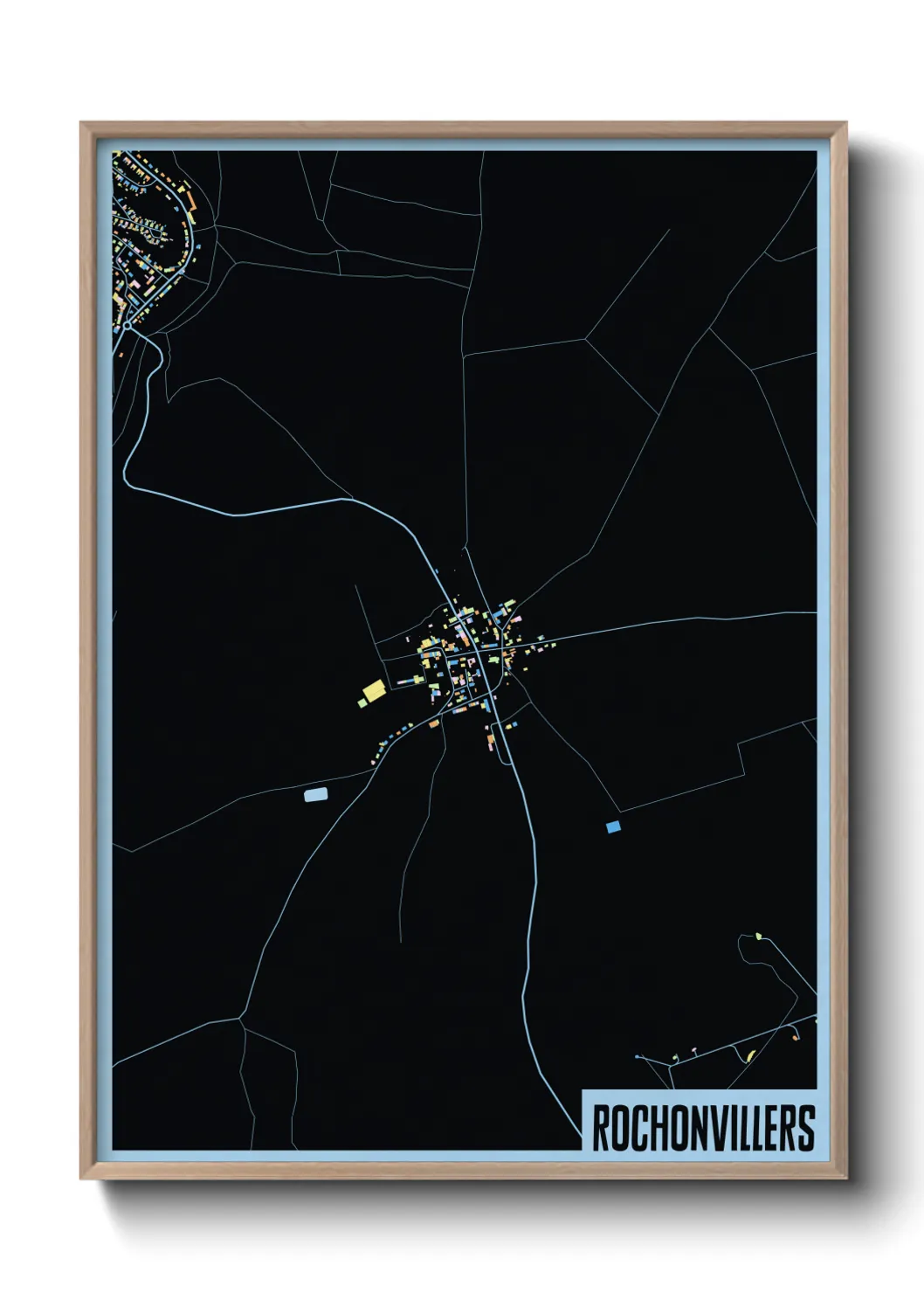 Une affiche de carte sur Rochonvillers