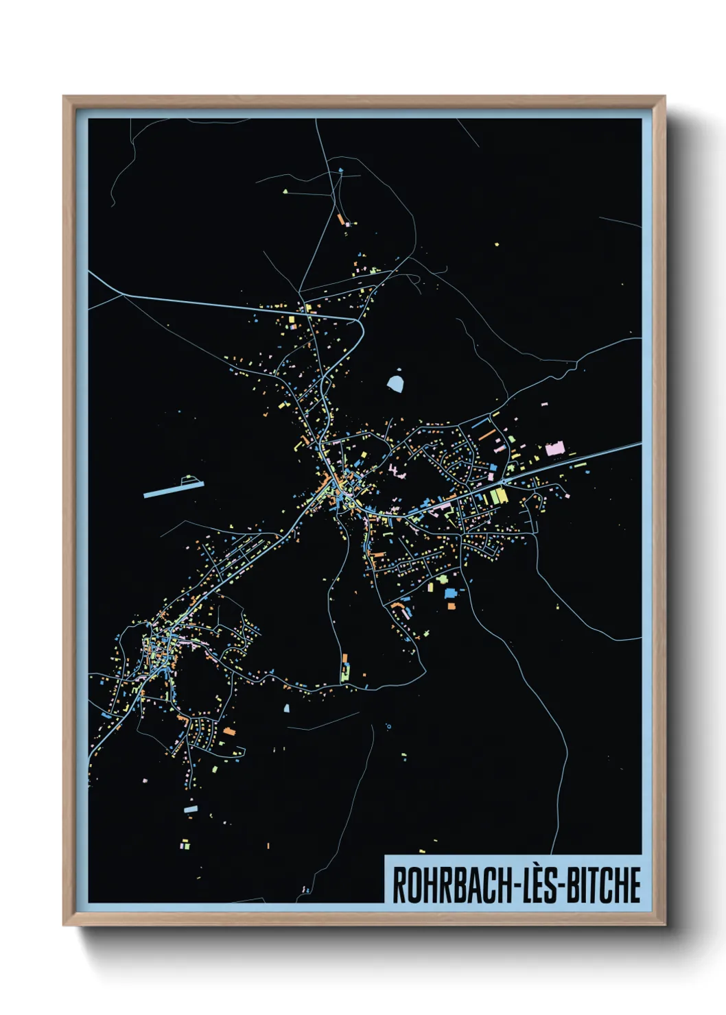 Une affiche de carte sur Rohrbach-lès-Bitche