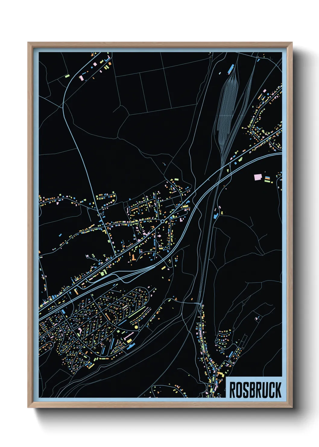 Une affiche de carte sur Rosbruck