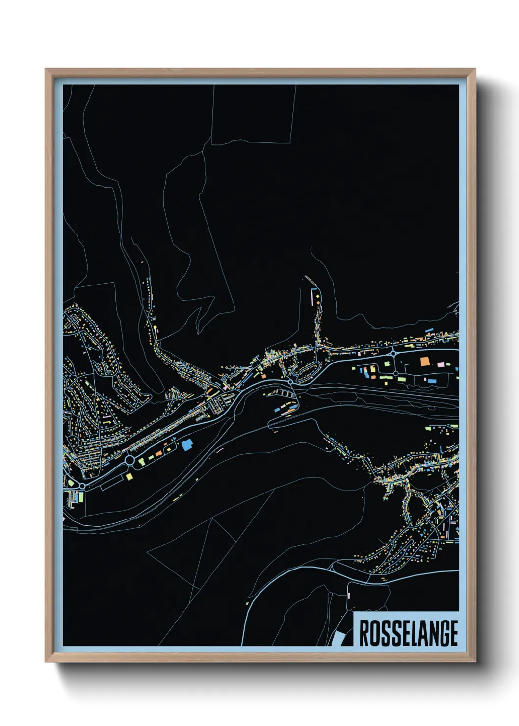 Une affiche de carte sur Rosselange