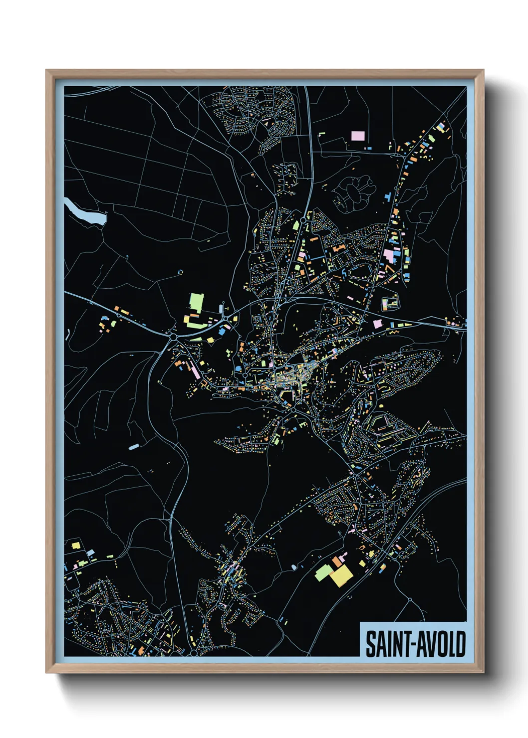 Une affiche de carte sur Saint-Avold