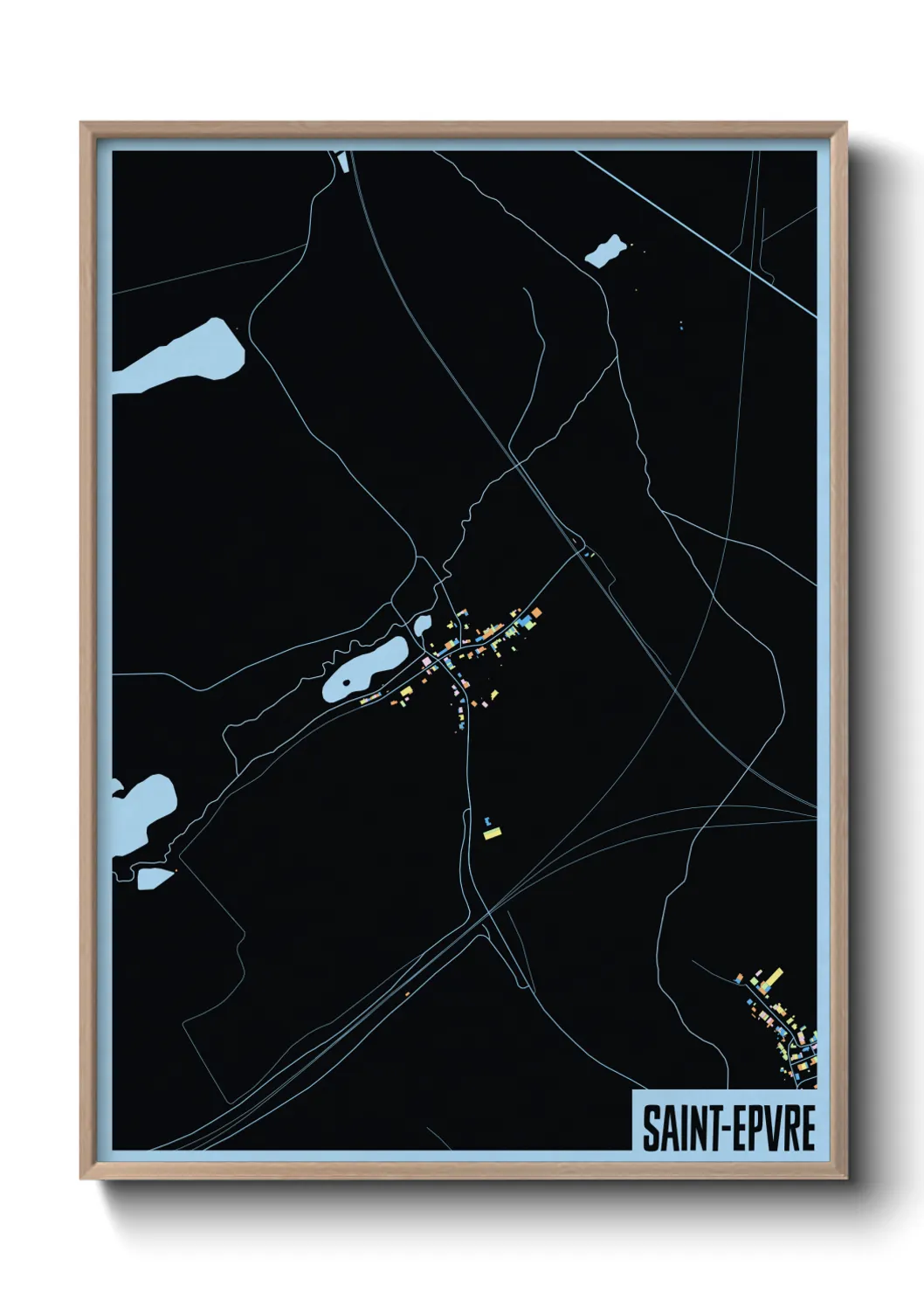 Une affiche de carte sur Saint-Epvre