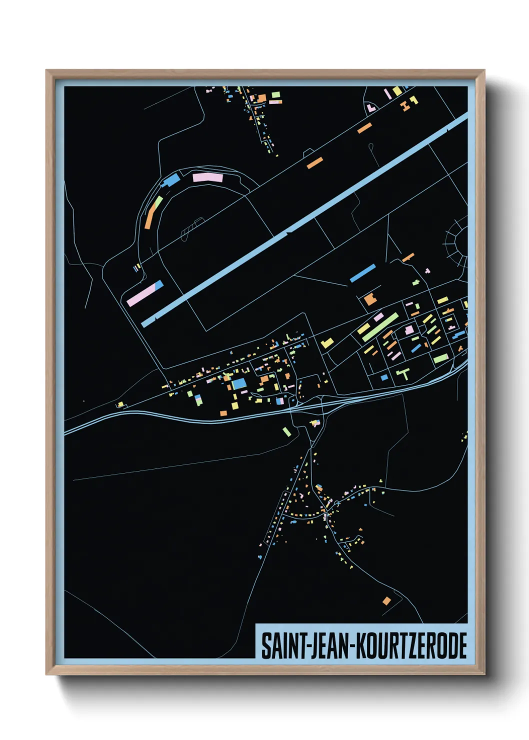 Une affiche de carte sur Saint-Jean-Kourtzerode