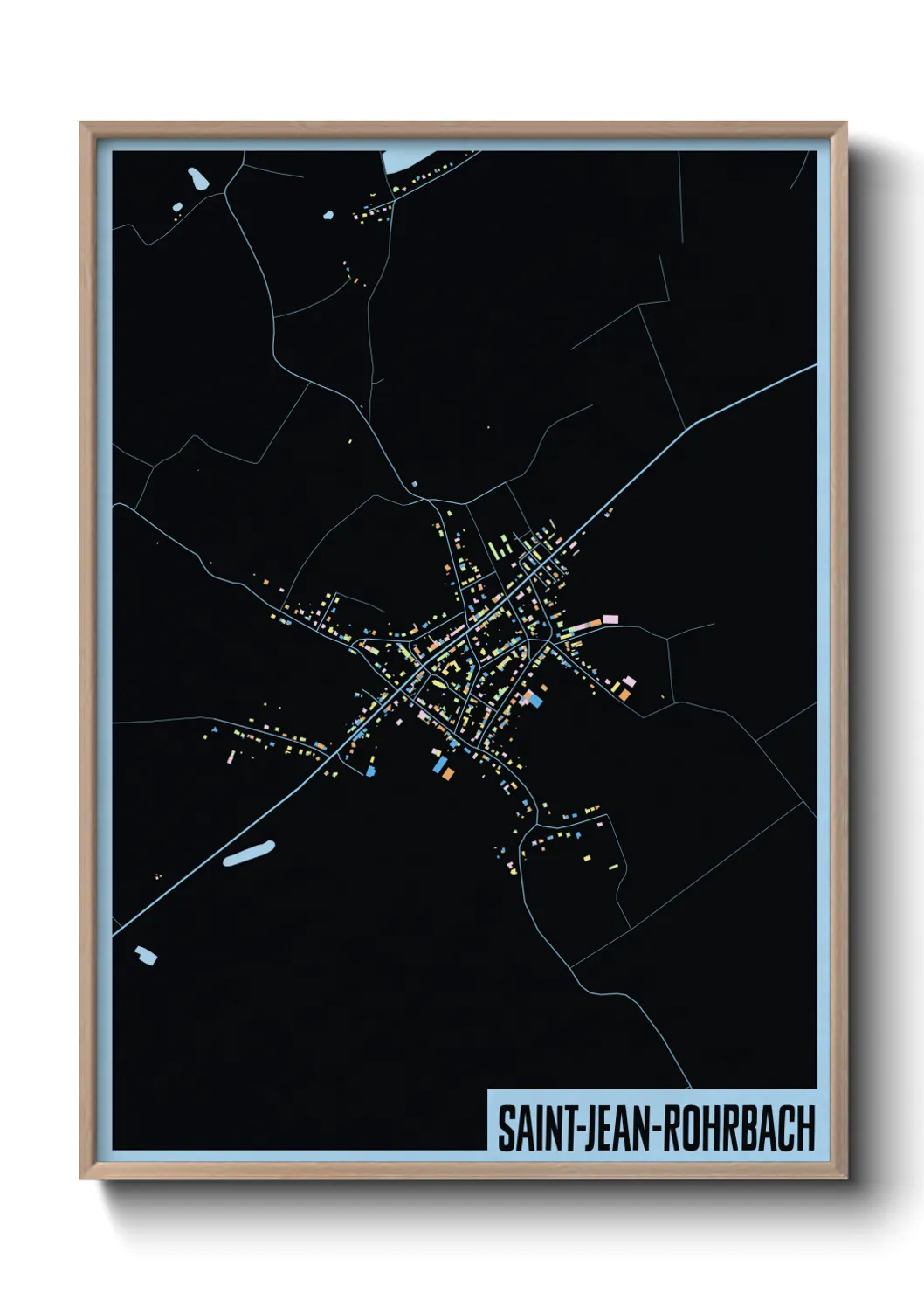 Une affiche de carte sur Saint-Jean-Rohrbach