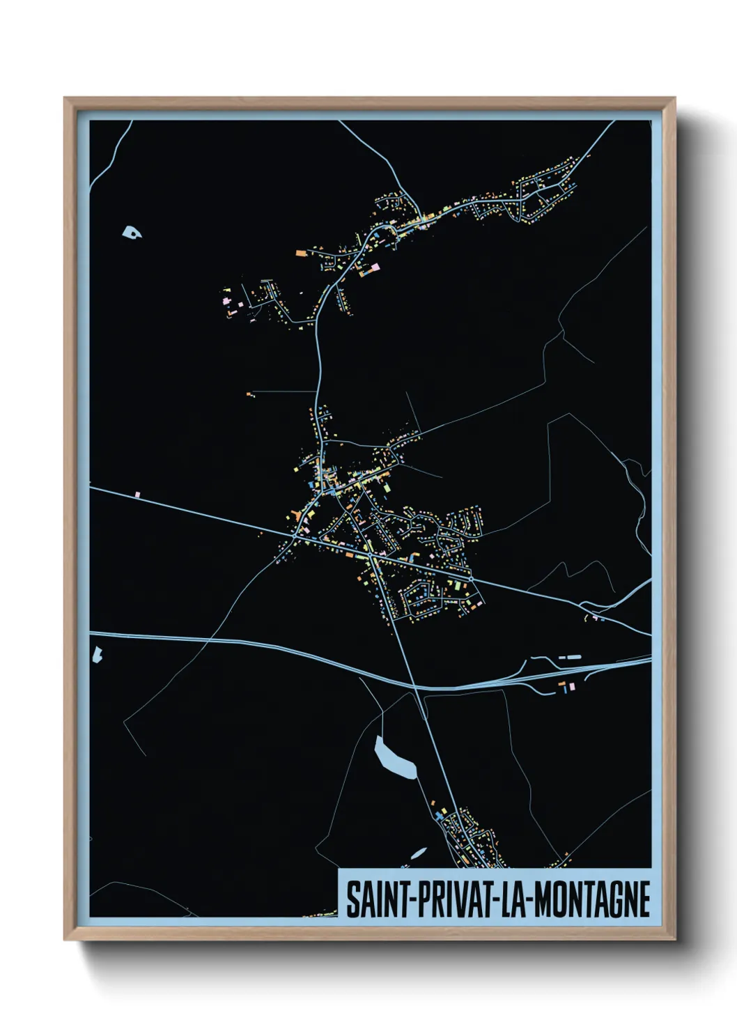 Une affiche de carte sur Saint-Privat-la-Montagne