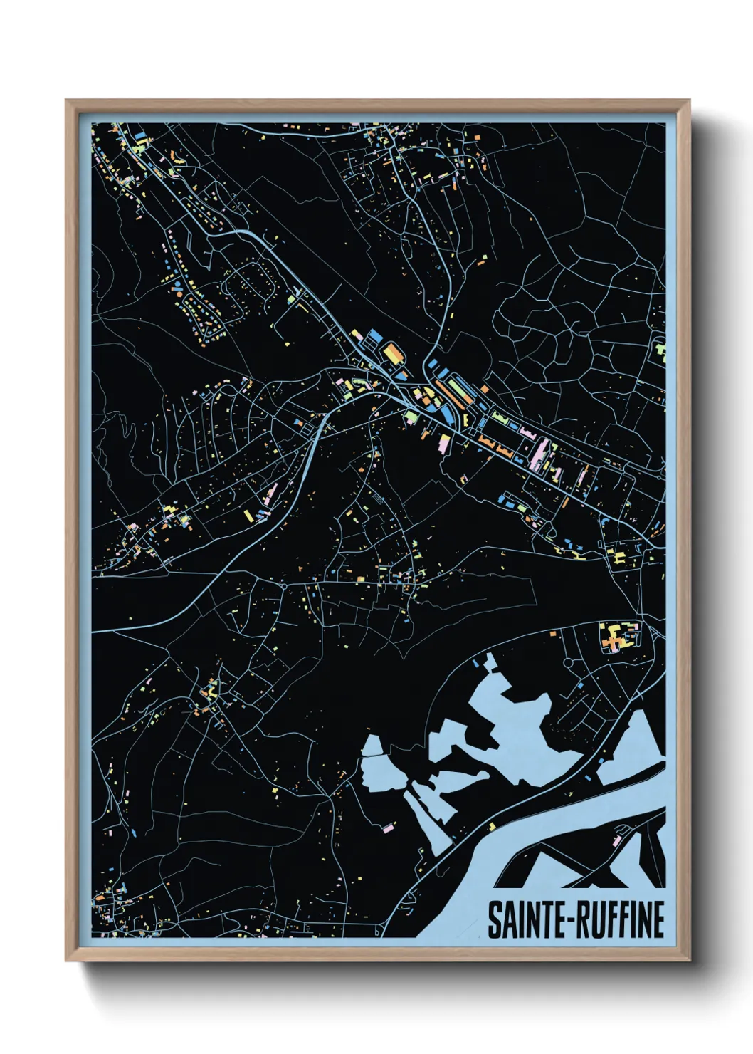 Une affiche de carte sur Sainte-Ruffine