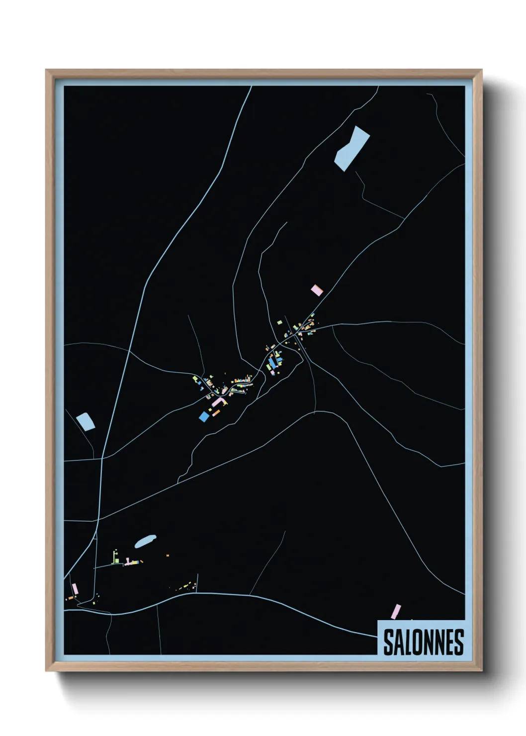 Une affiche de carte sur Salonnes