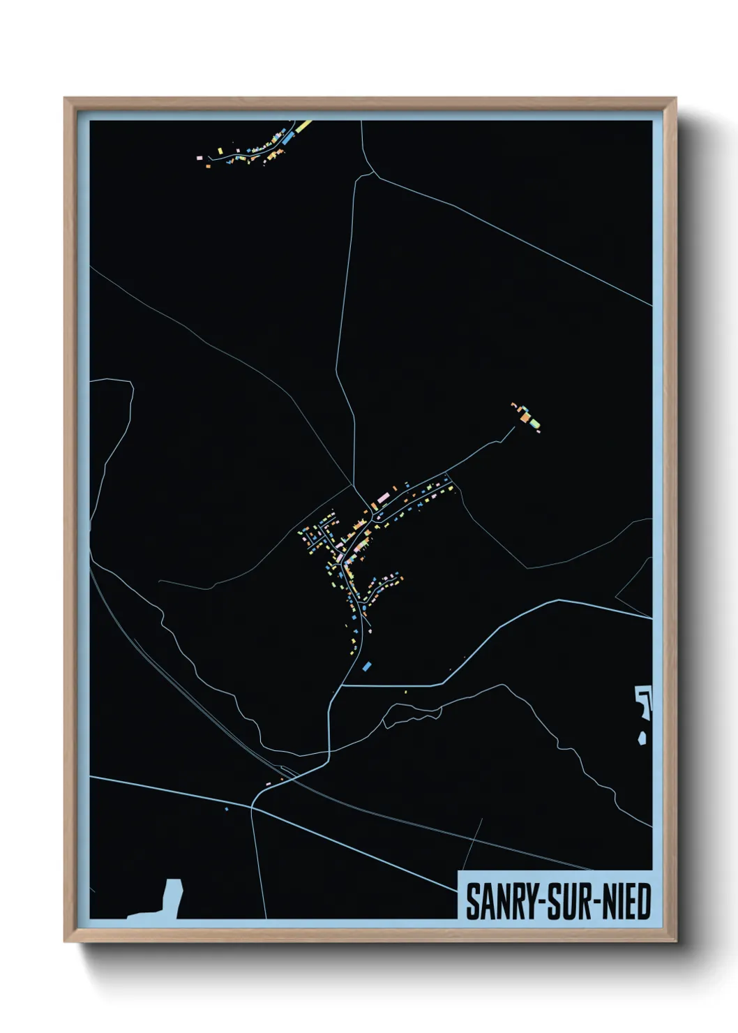 Une affiche de carte sur Sanry-sur-Nied