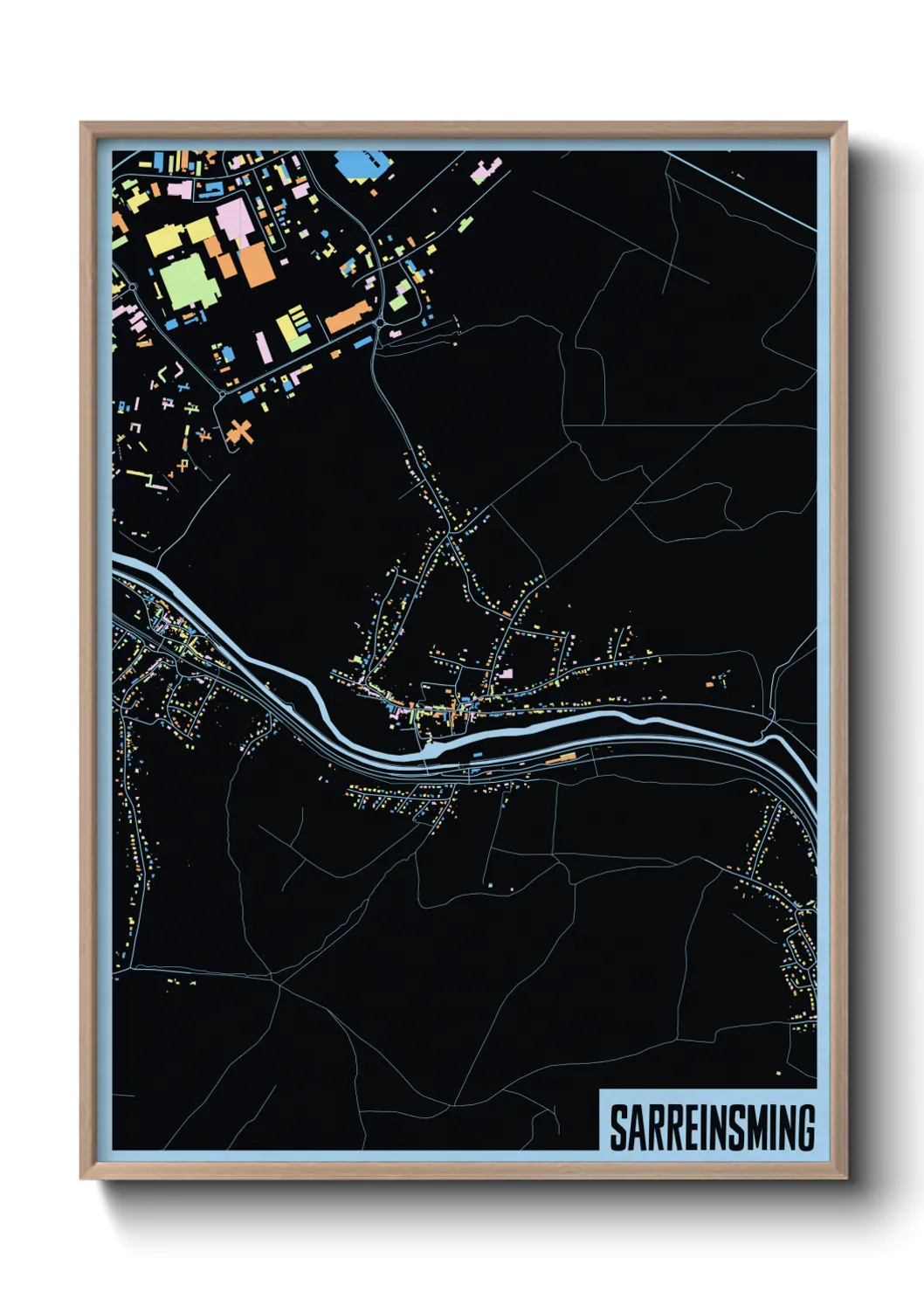 Une affiche de carte sur Sarreinsming