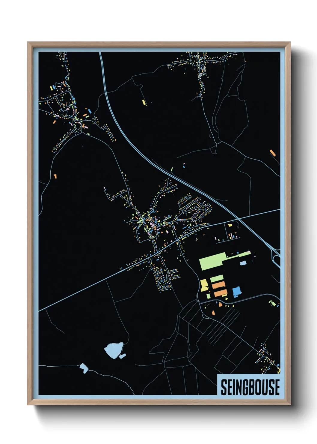 Une affiche de carte sur Seingbouse