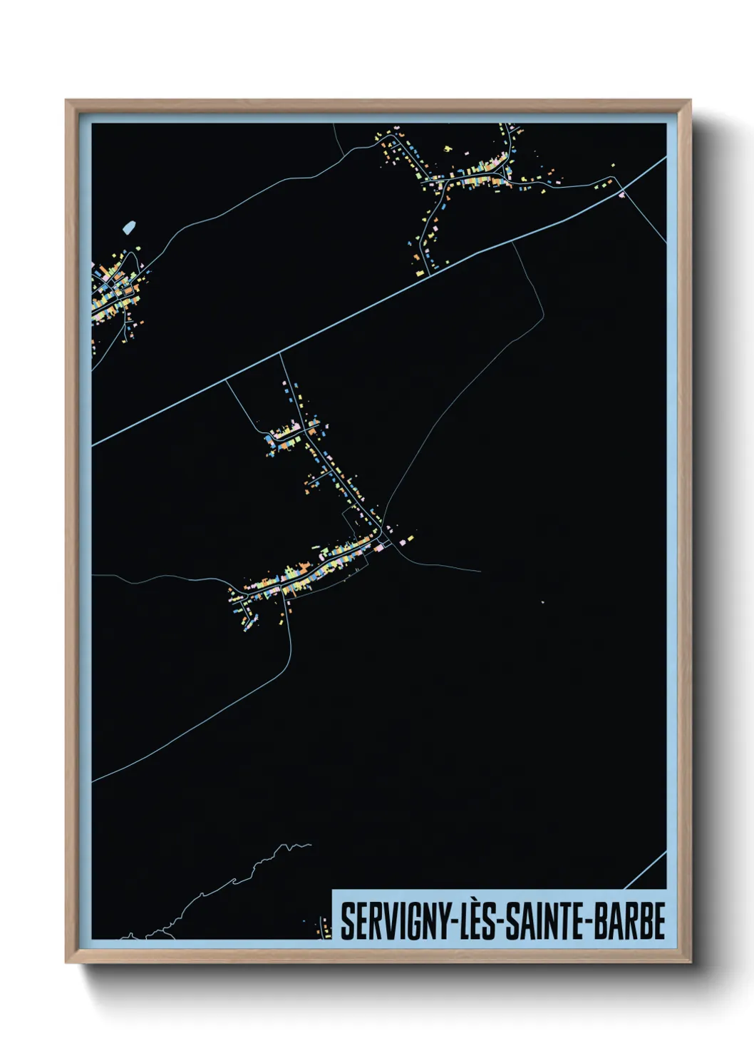 Une affiche de carte sur Servigny-lès-Sainte-Barbe