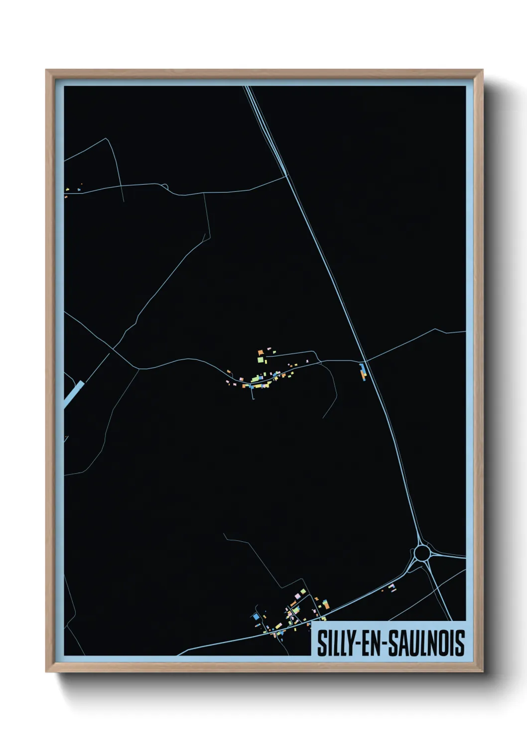 Une affiche de carte sur Silly-en-Saulnois