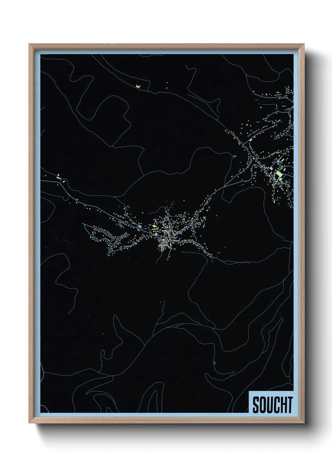 Une affiche de carte sur Soucht