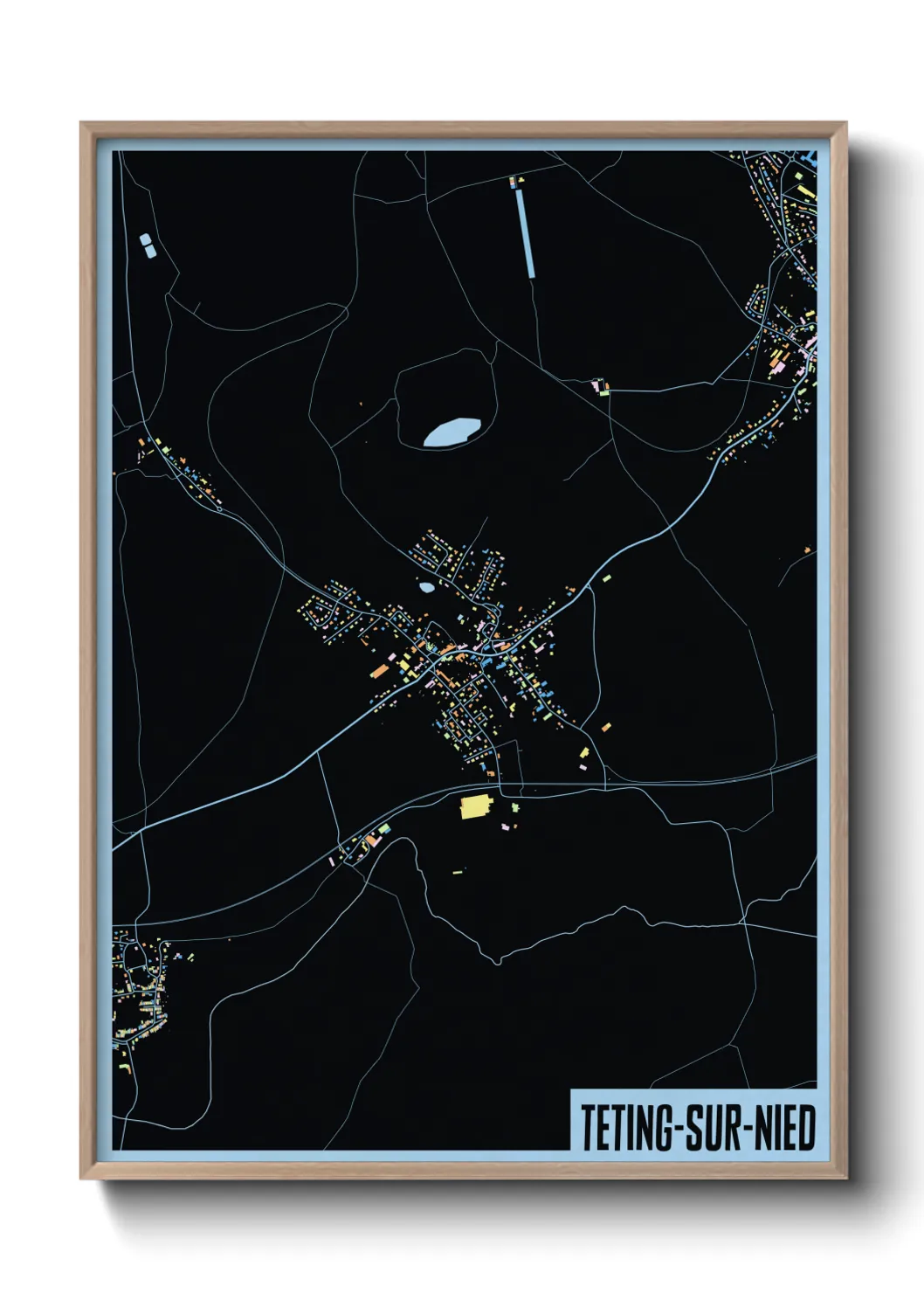 Une affiche de carte sur Teting-sur-Nied