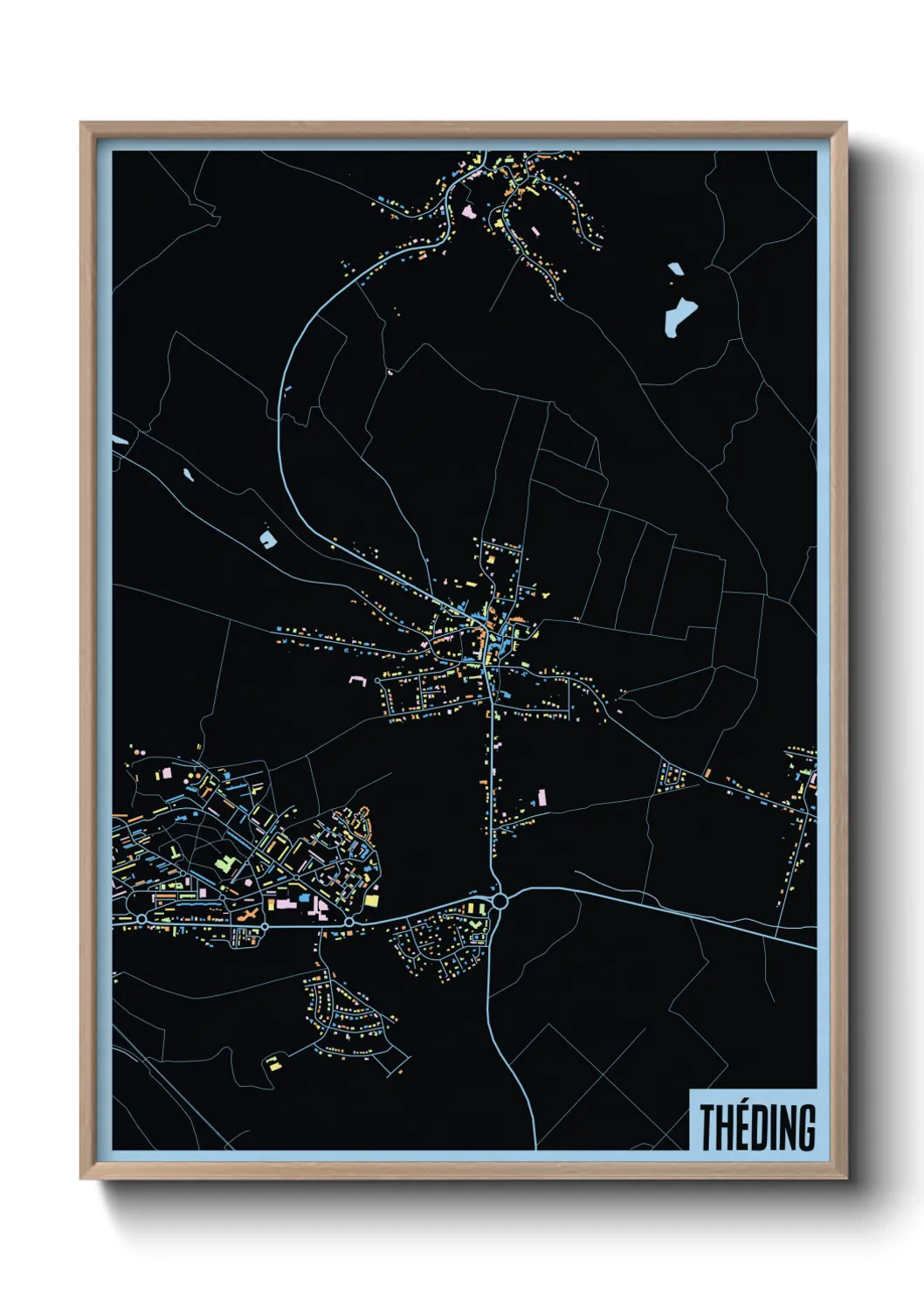 Une affiche de carte sur Théding