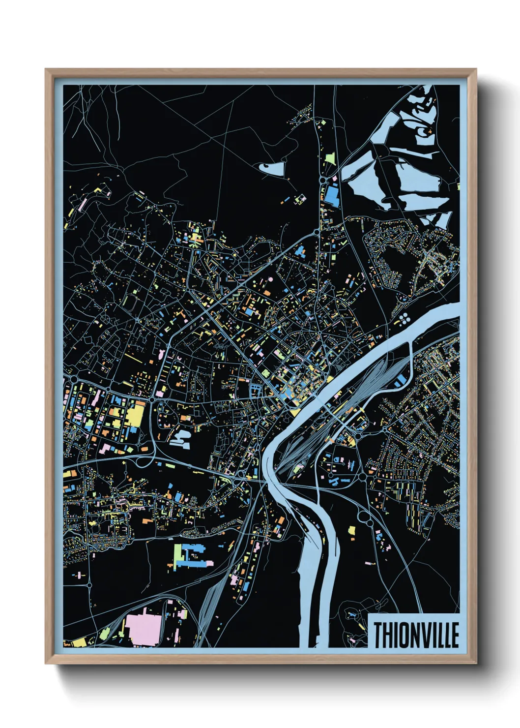 Une affiche de carte sur Thionville