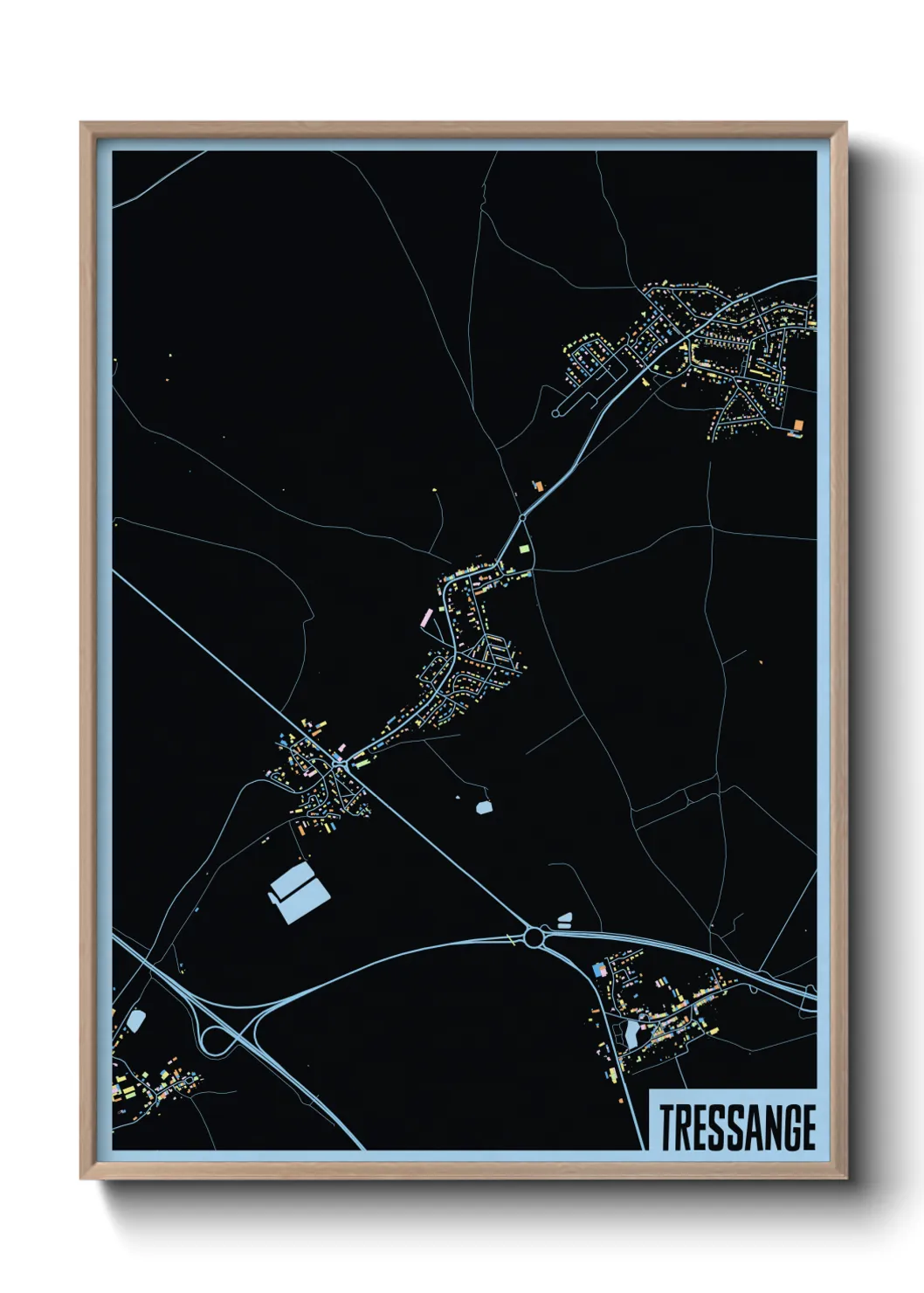 Une affiche de carte sur Tressange