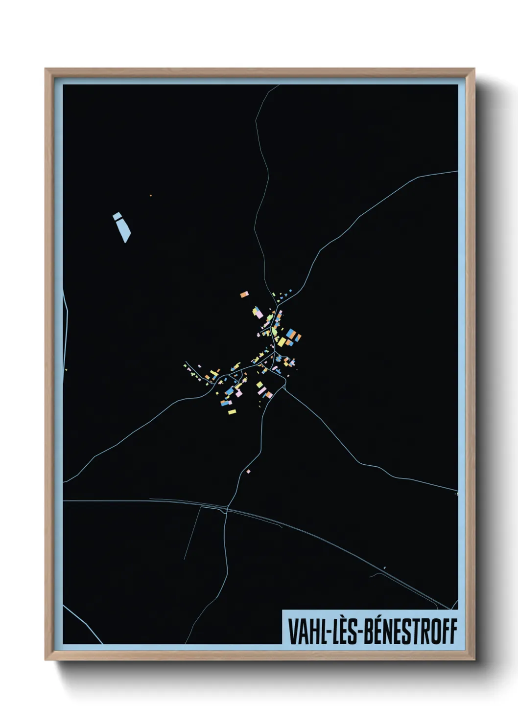 Une affiche de carte sur Vahl-lès-Bénestroff