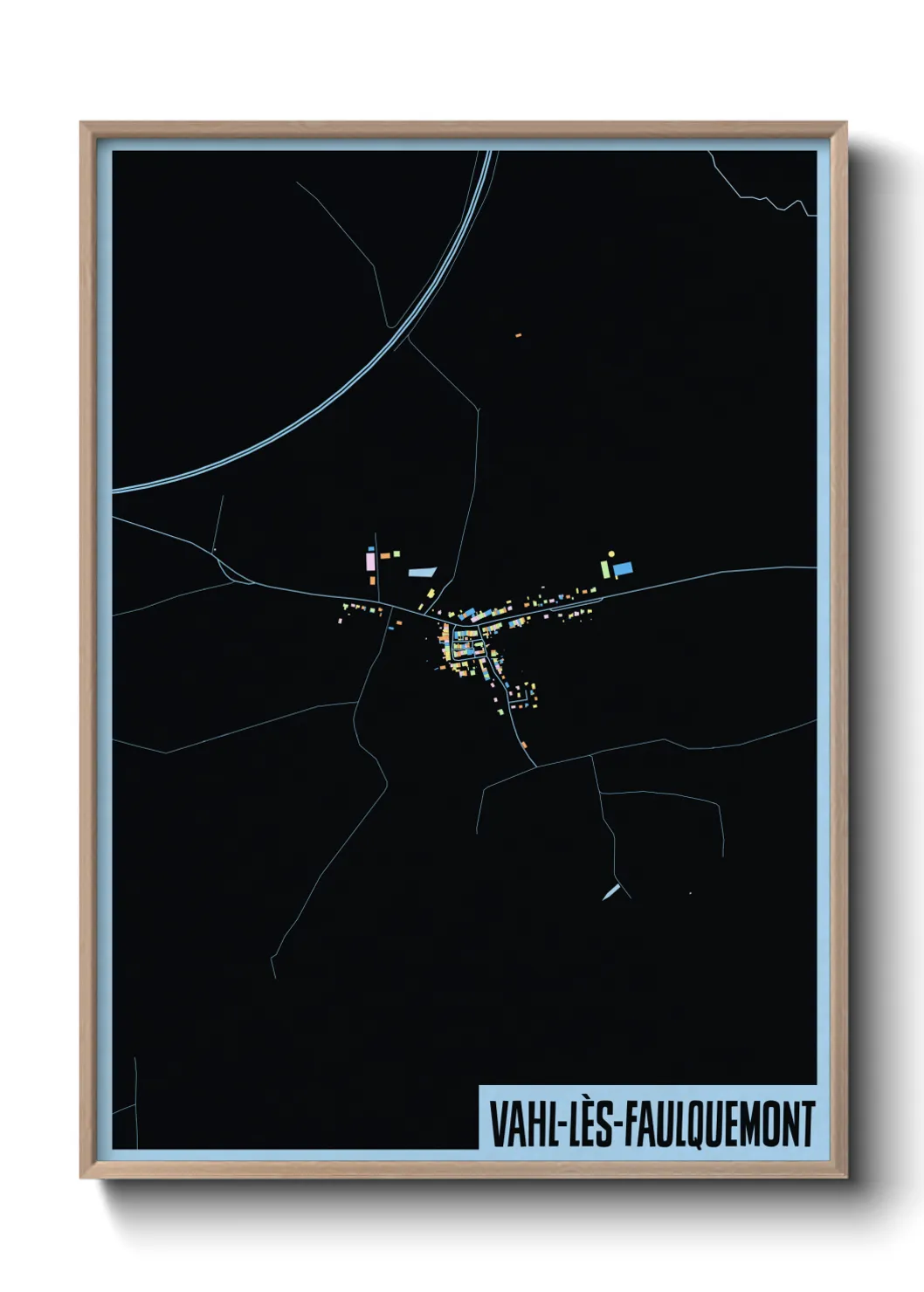 Une affiche de carte sur Vahl-lès-Faulquemont