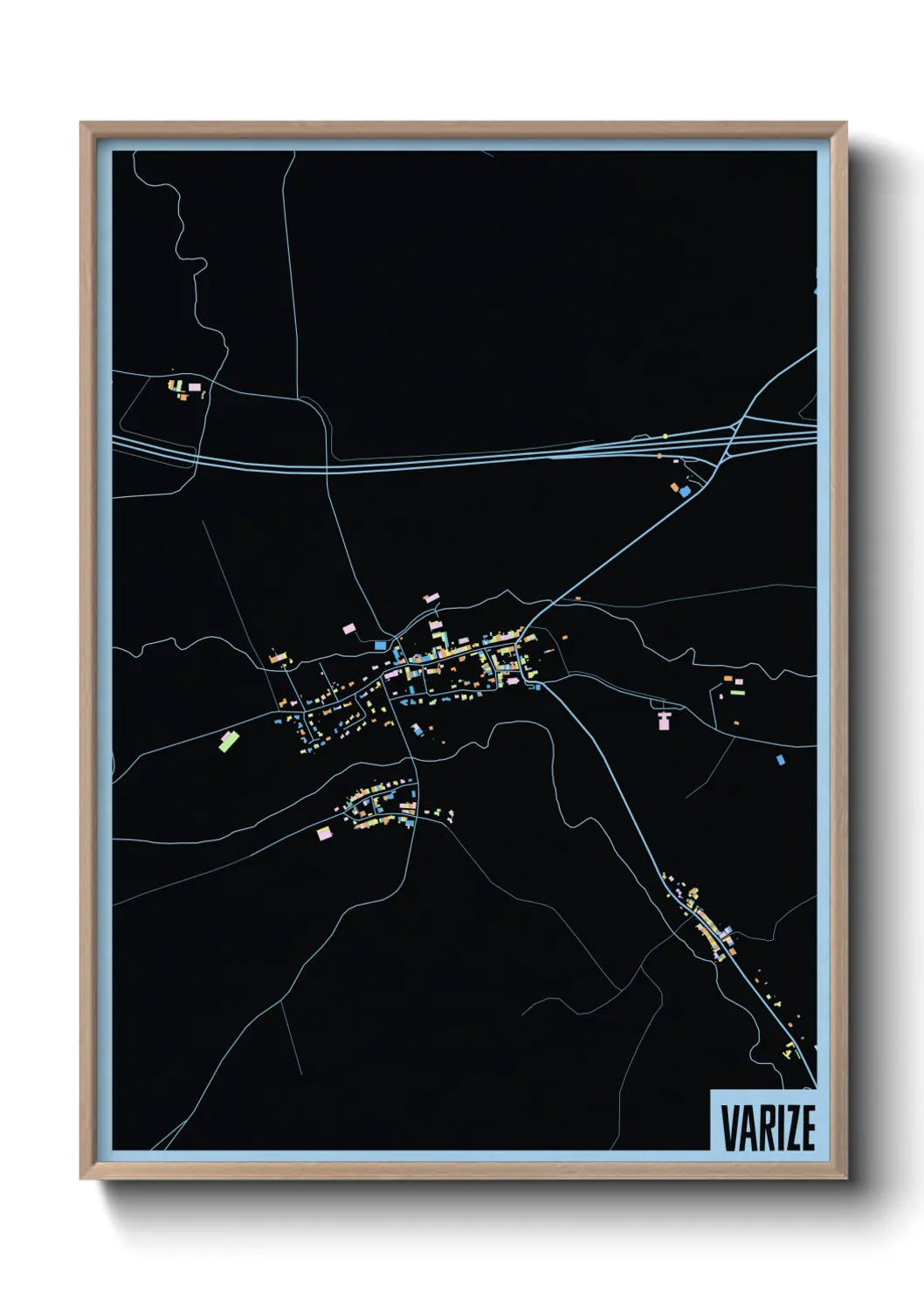 Une affiche de carte sur Varize