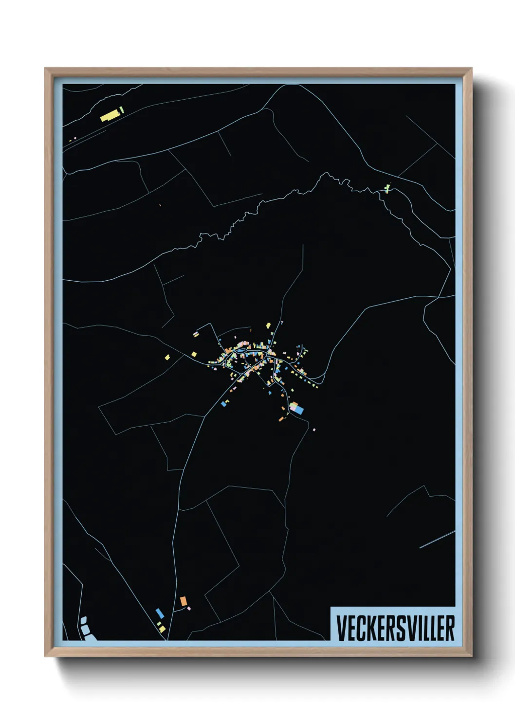 Une affiche de carte sur Veckersviller