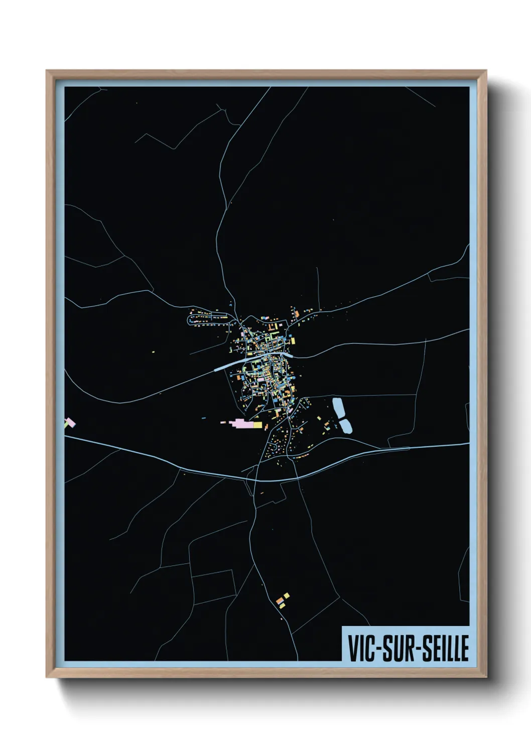 Une affiche de carte sur Vic-sur-Seille