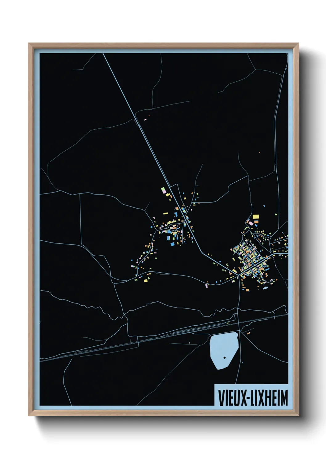 Une affiche de carte sur Vieux-Lixheim