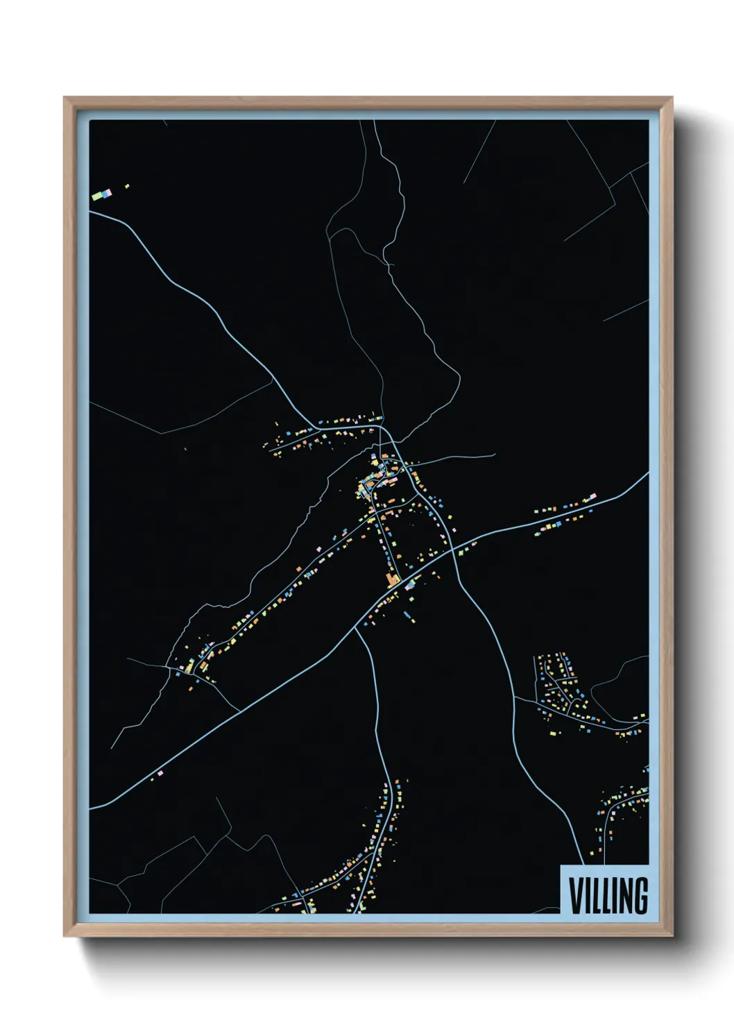 Une affiche de carte sur Villing