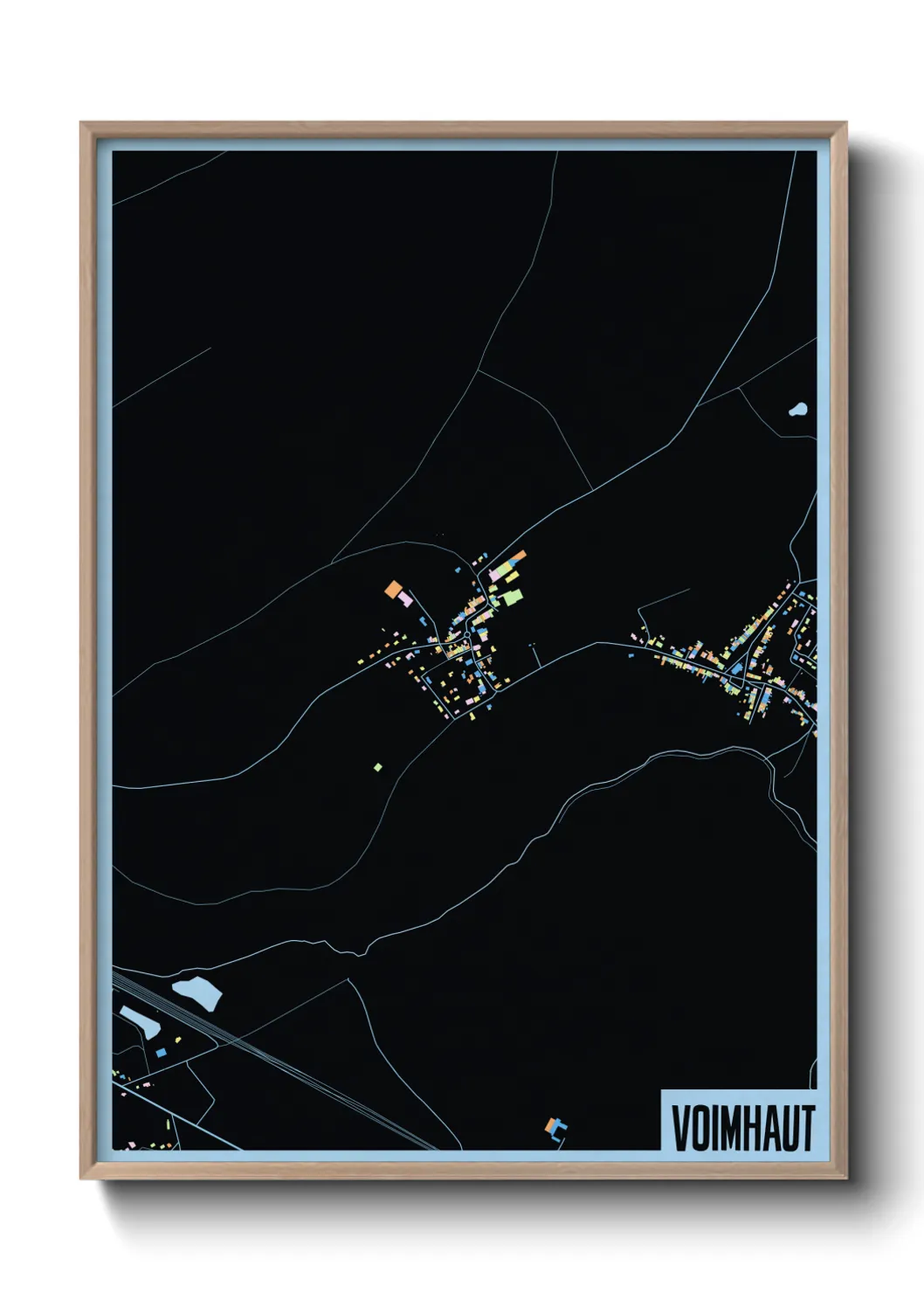 Une affiche de carte sur Voimhaut