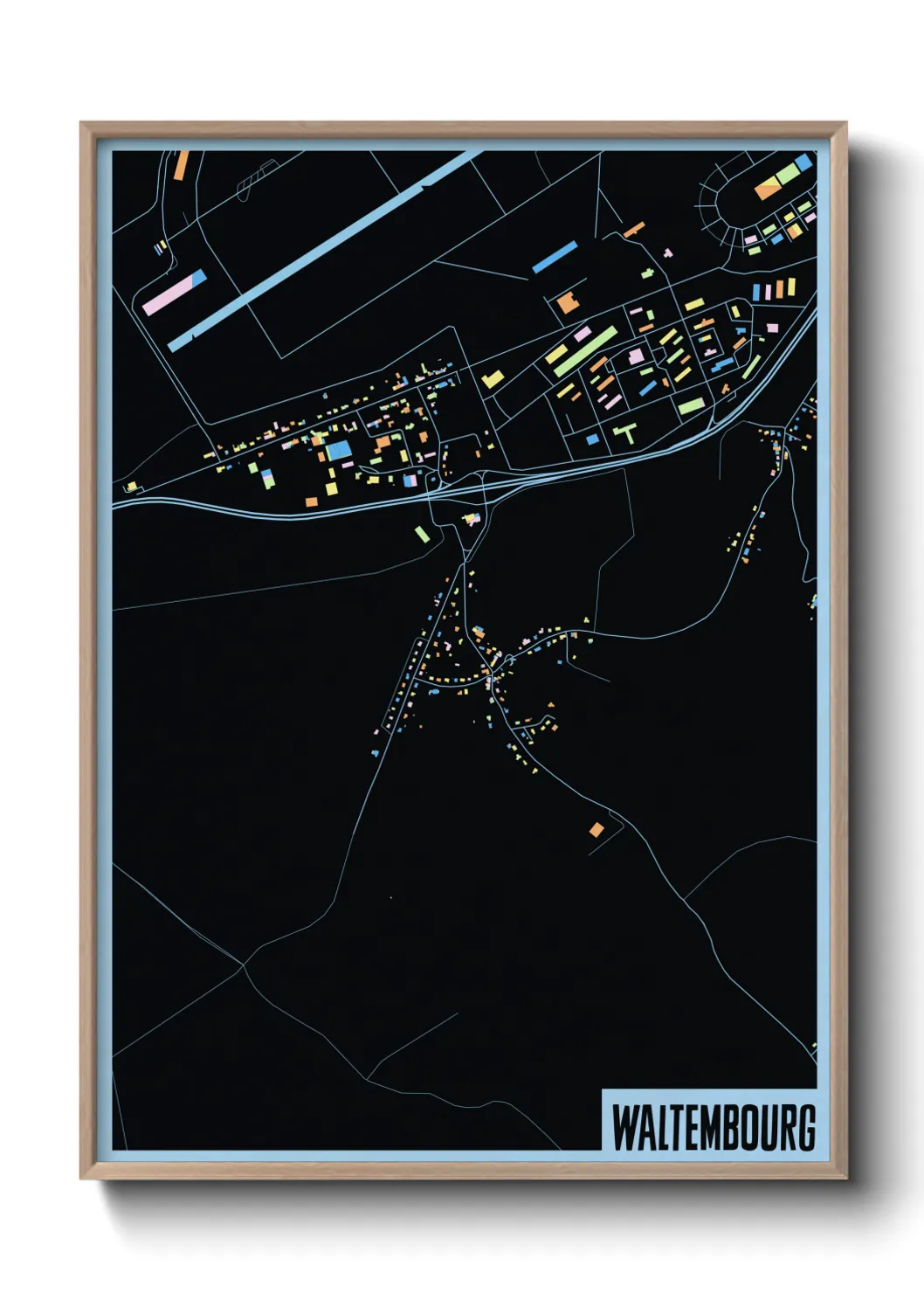 Une affiche de carte sur Waltembourg