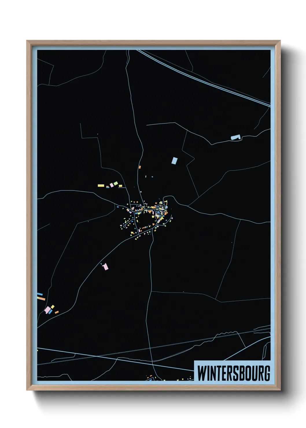 Une affiche de carte sur Wintersbourg