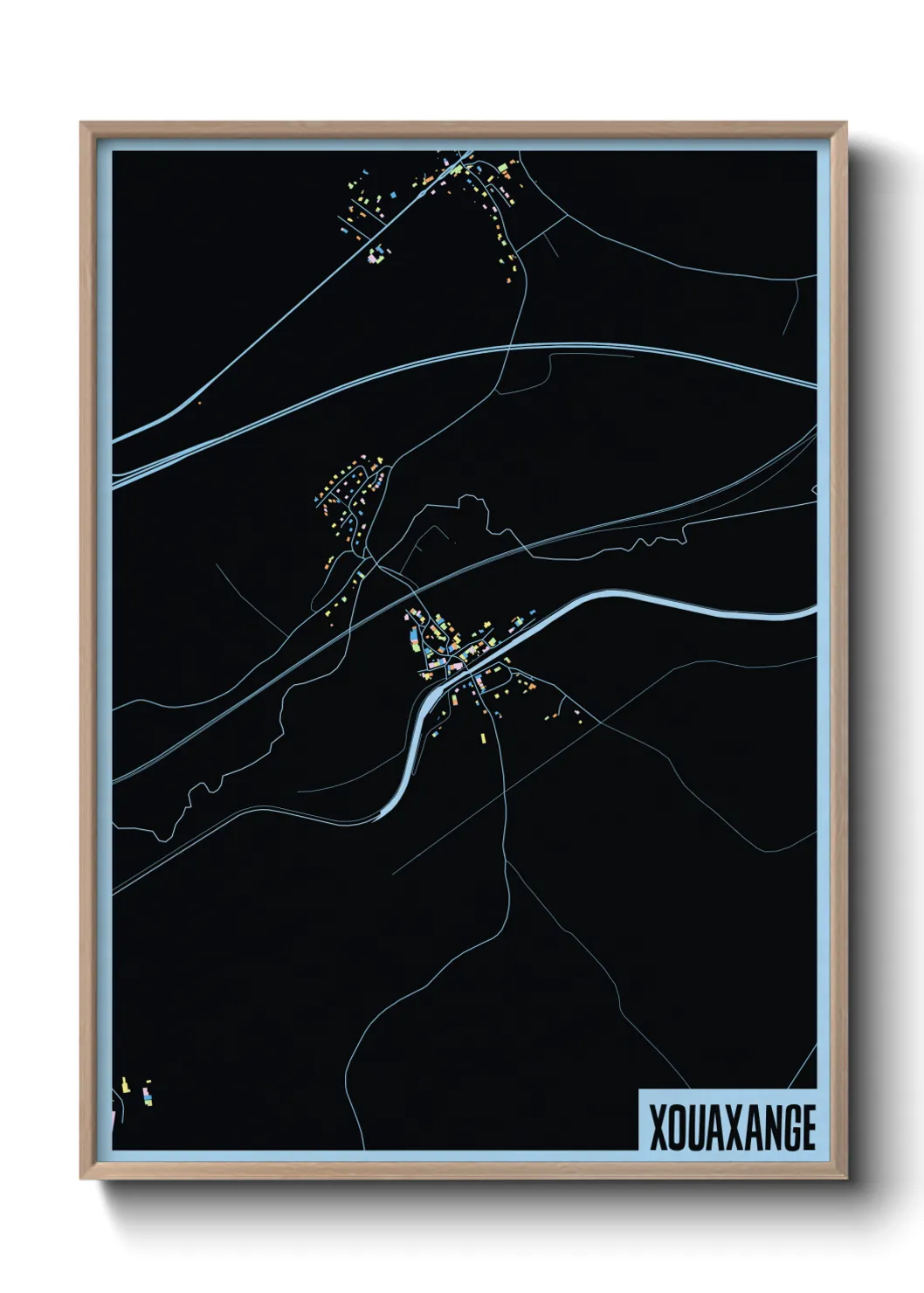 Une affiche de carte sur Xouaxange