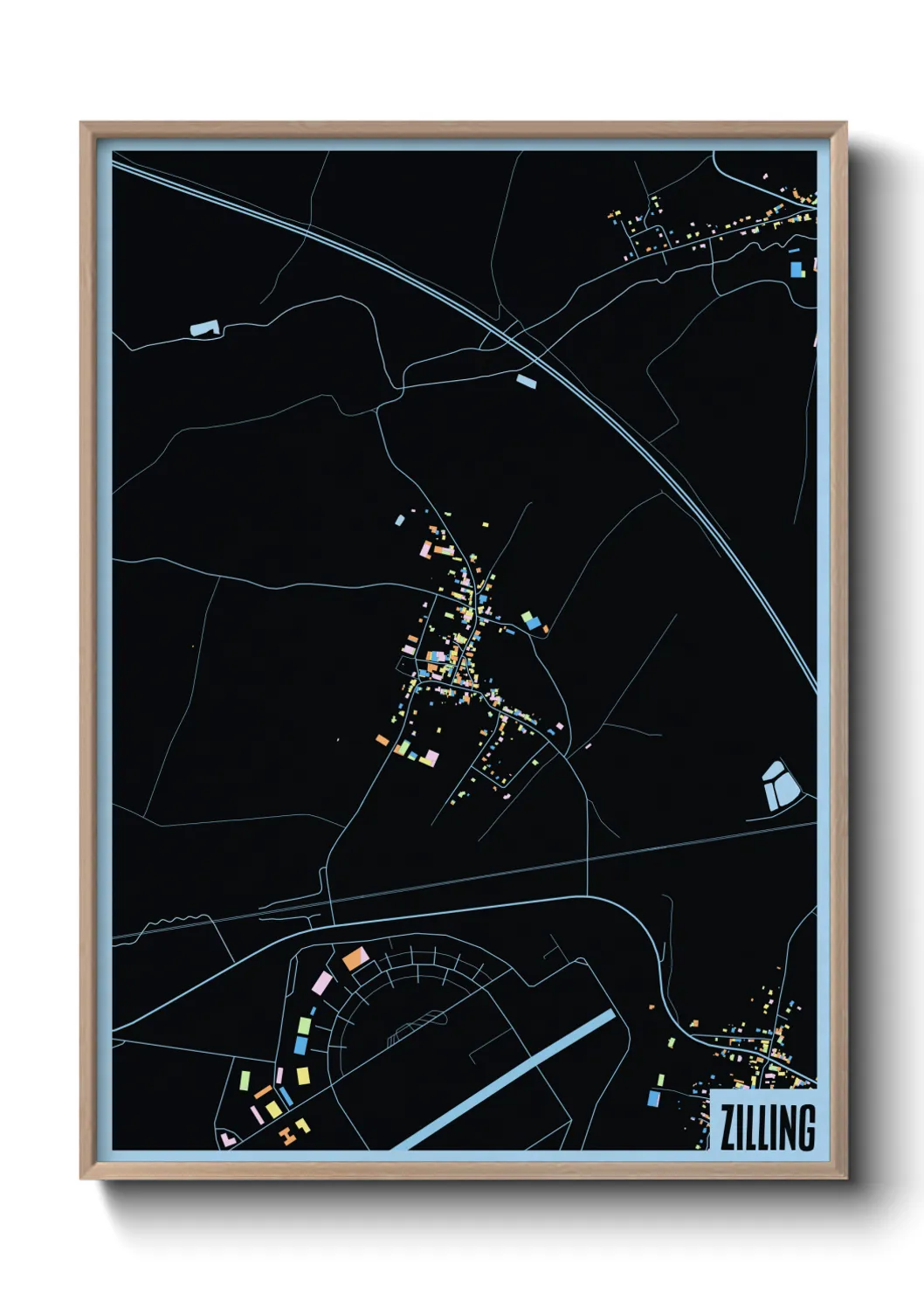 Une affiche de carte sur Zilling