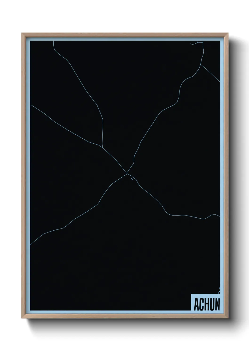 Une affiche de carte sur Achun