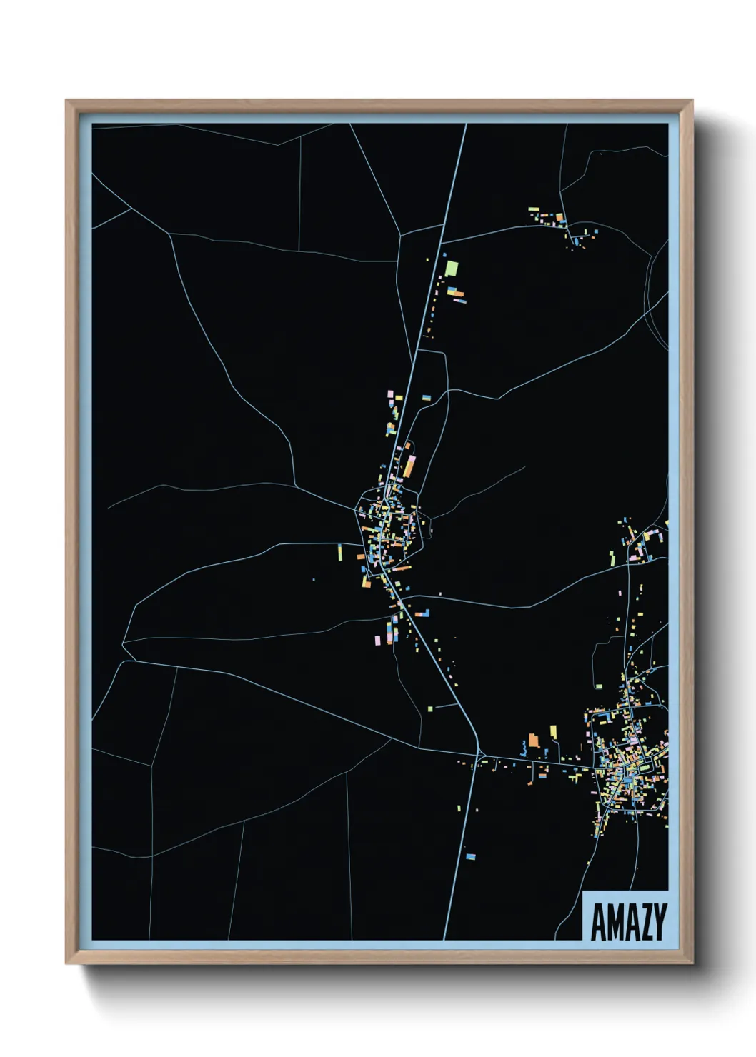 Une affiche de carte sur Amazy