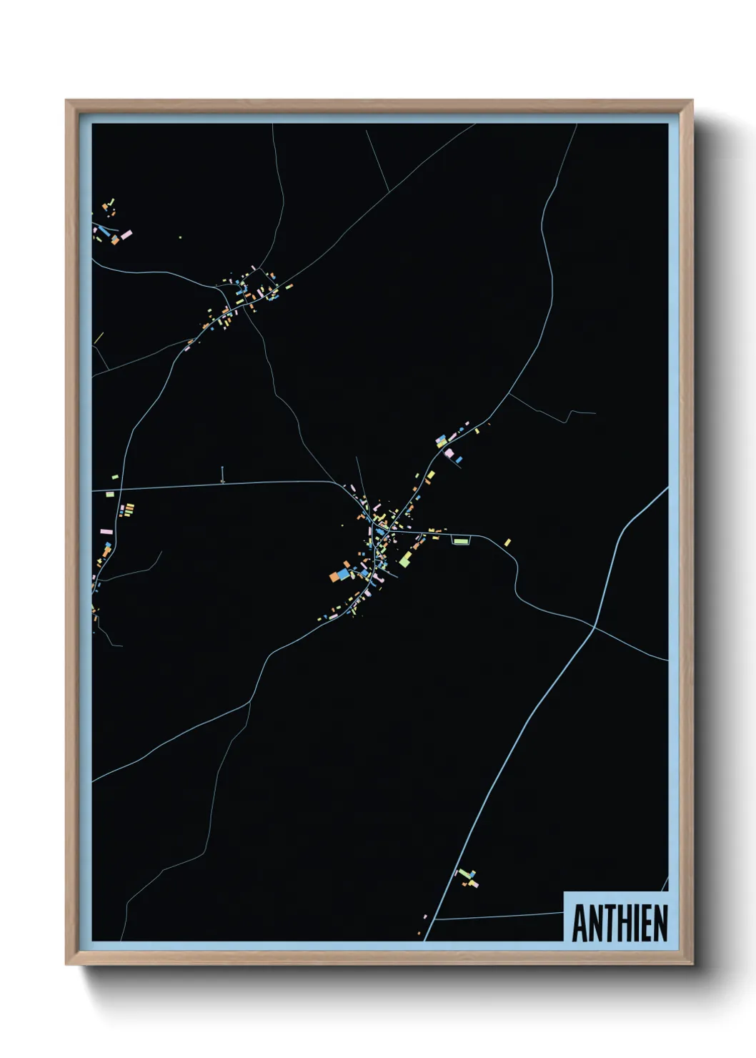 Une affiche de carte sur Anthien