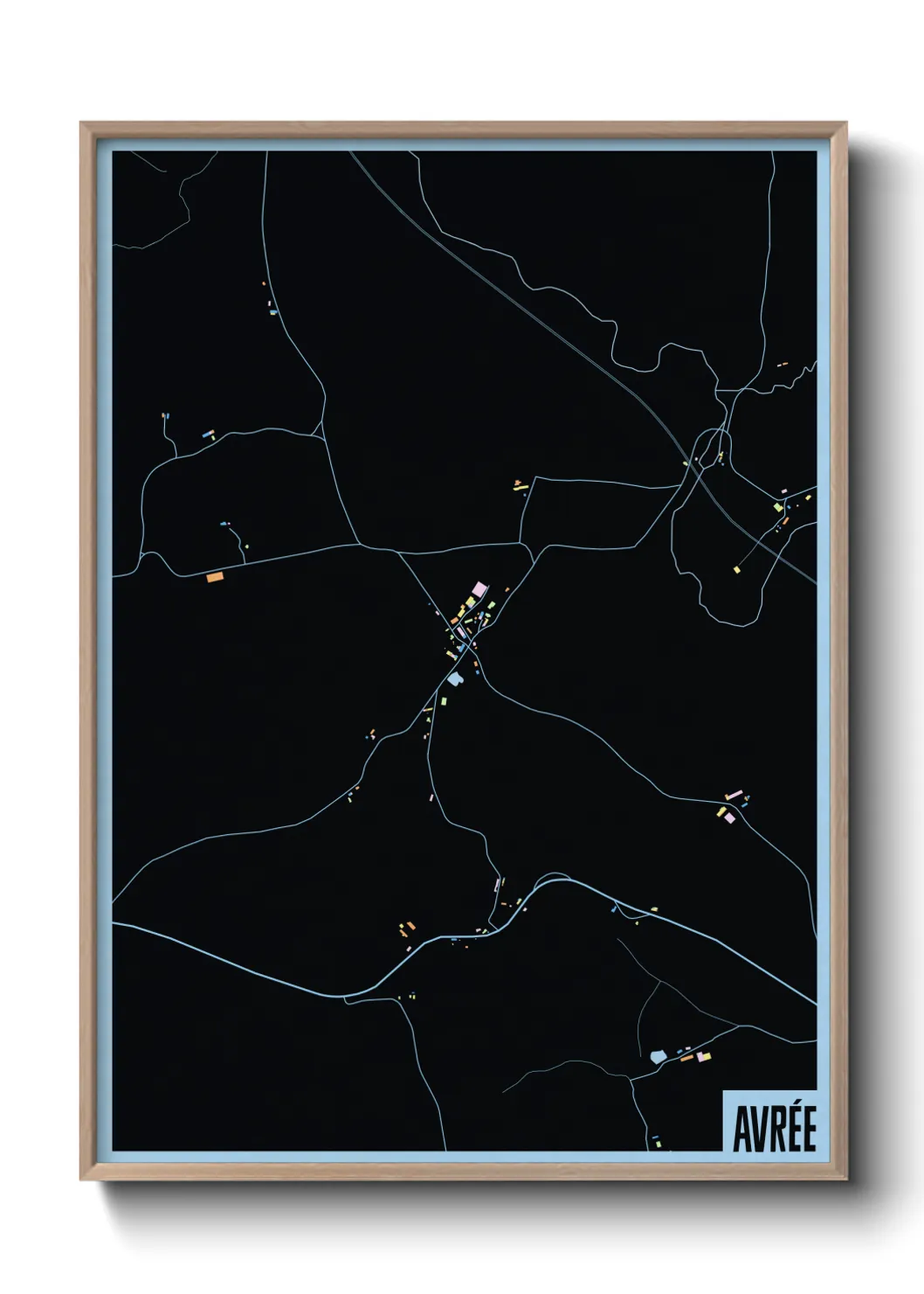 Une affiche de carte sur Avrée