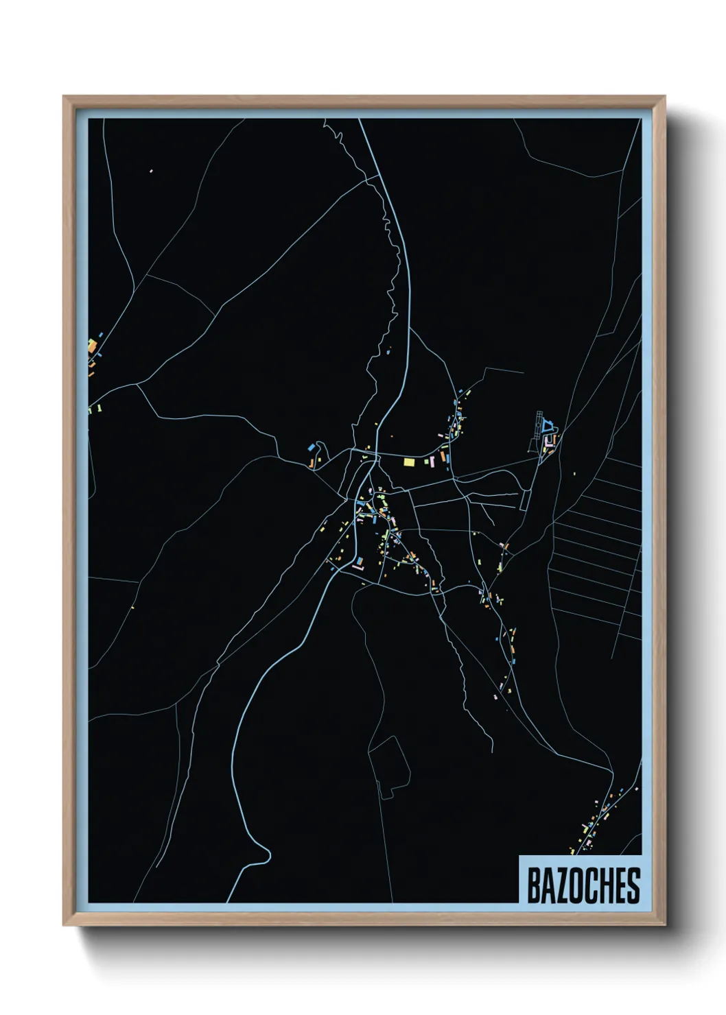 Une affiche de carte sur Bazoches